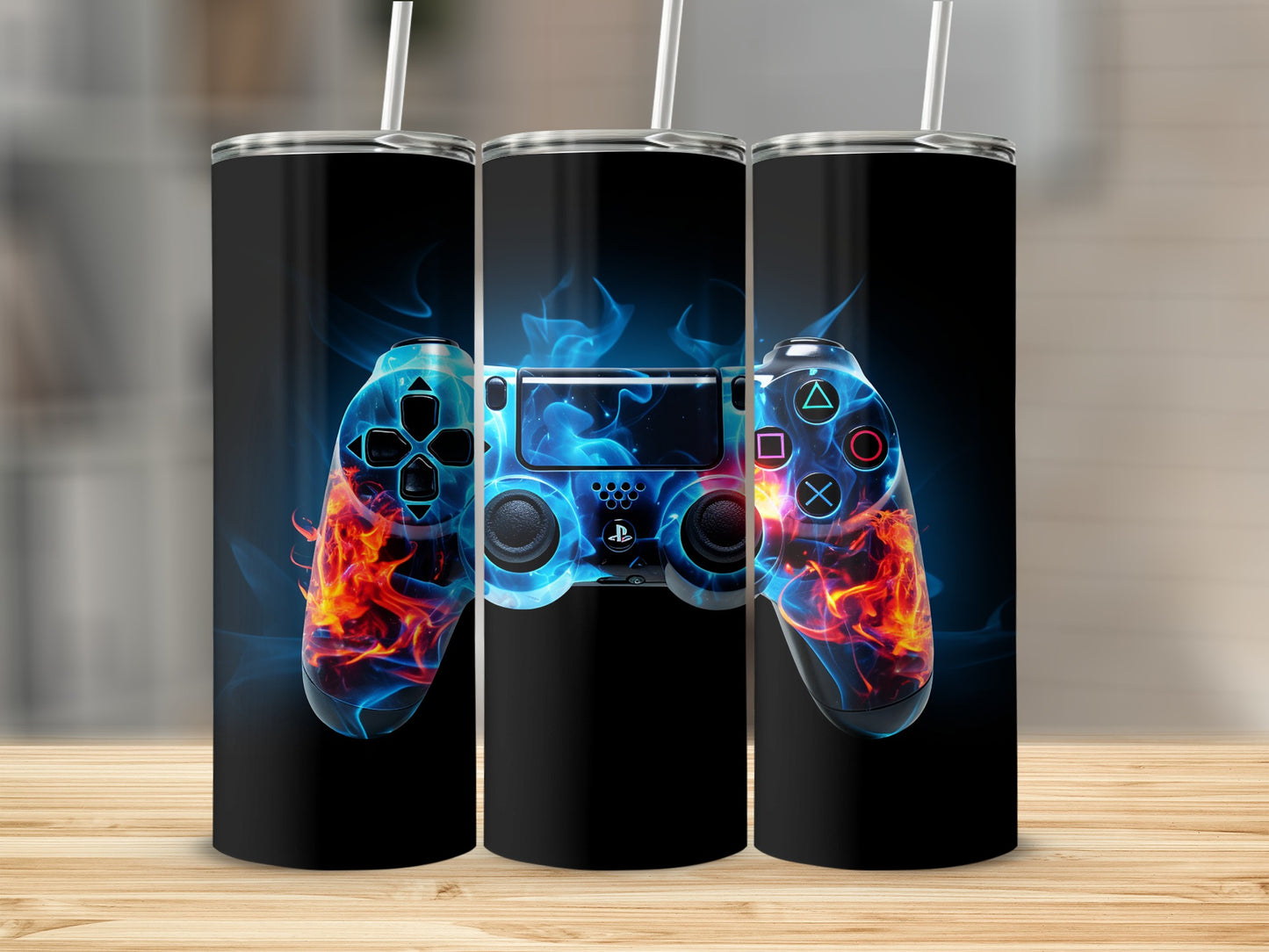 Fire and Ice Gaming Controller Tumbler