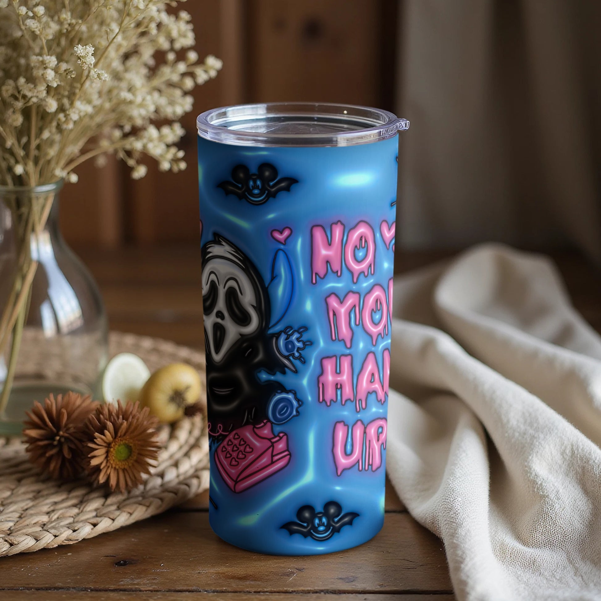 No You Hang Up Tumbler with Colorful Graphics