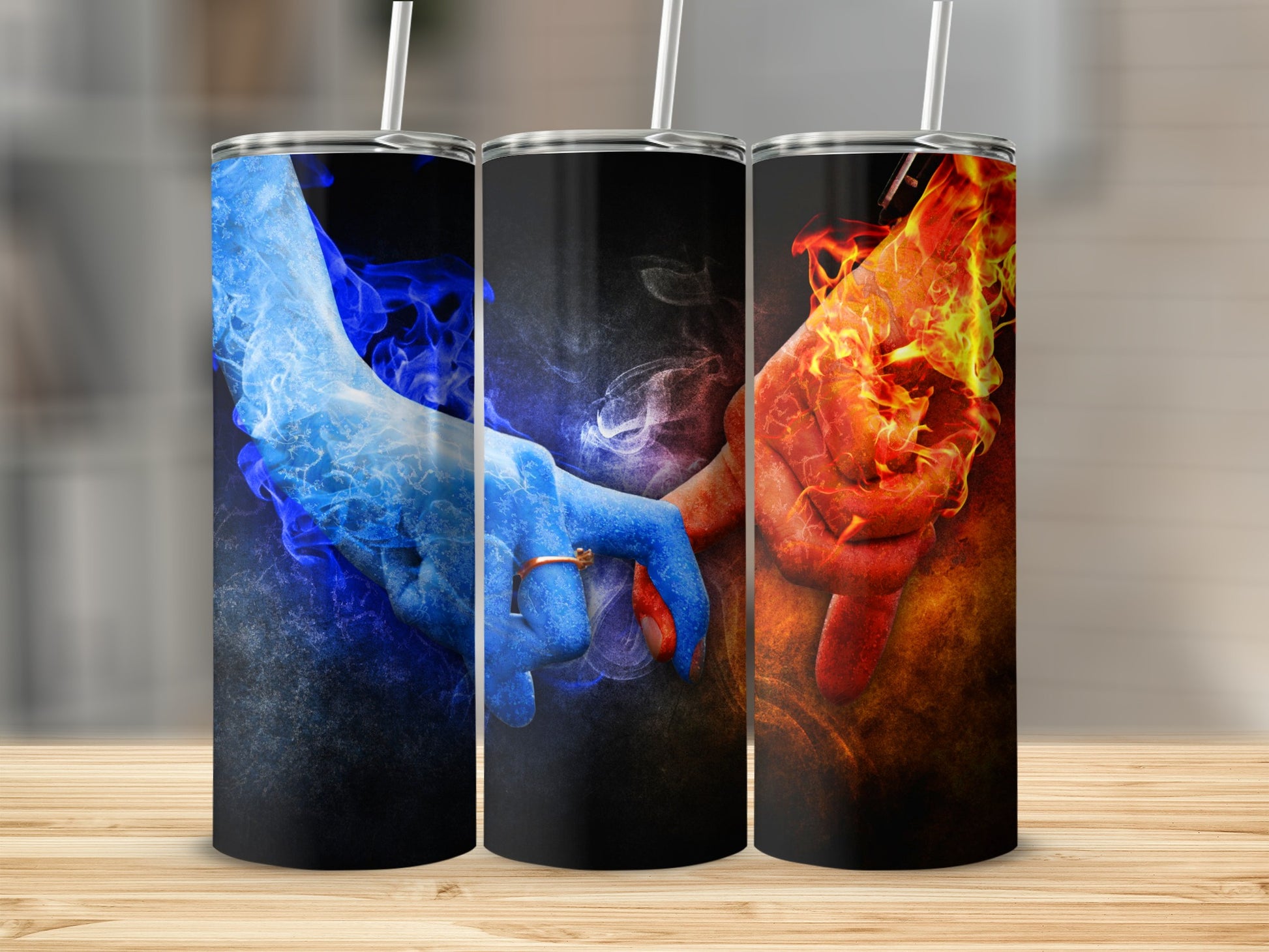 Elemental Flames Ice Blue Fire Red Hands Unity product type