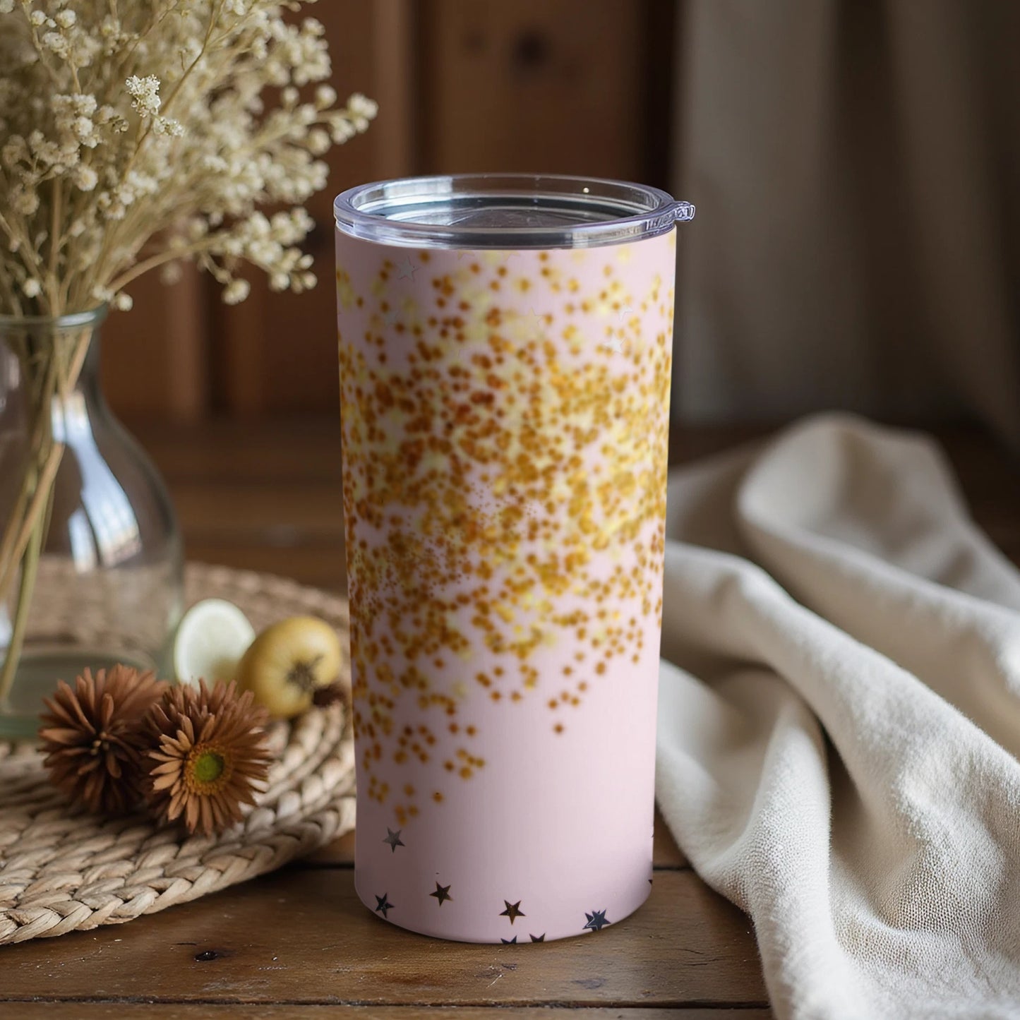 Glittering Confetti Design Insulated Tumbler