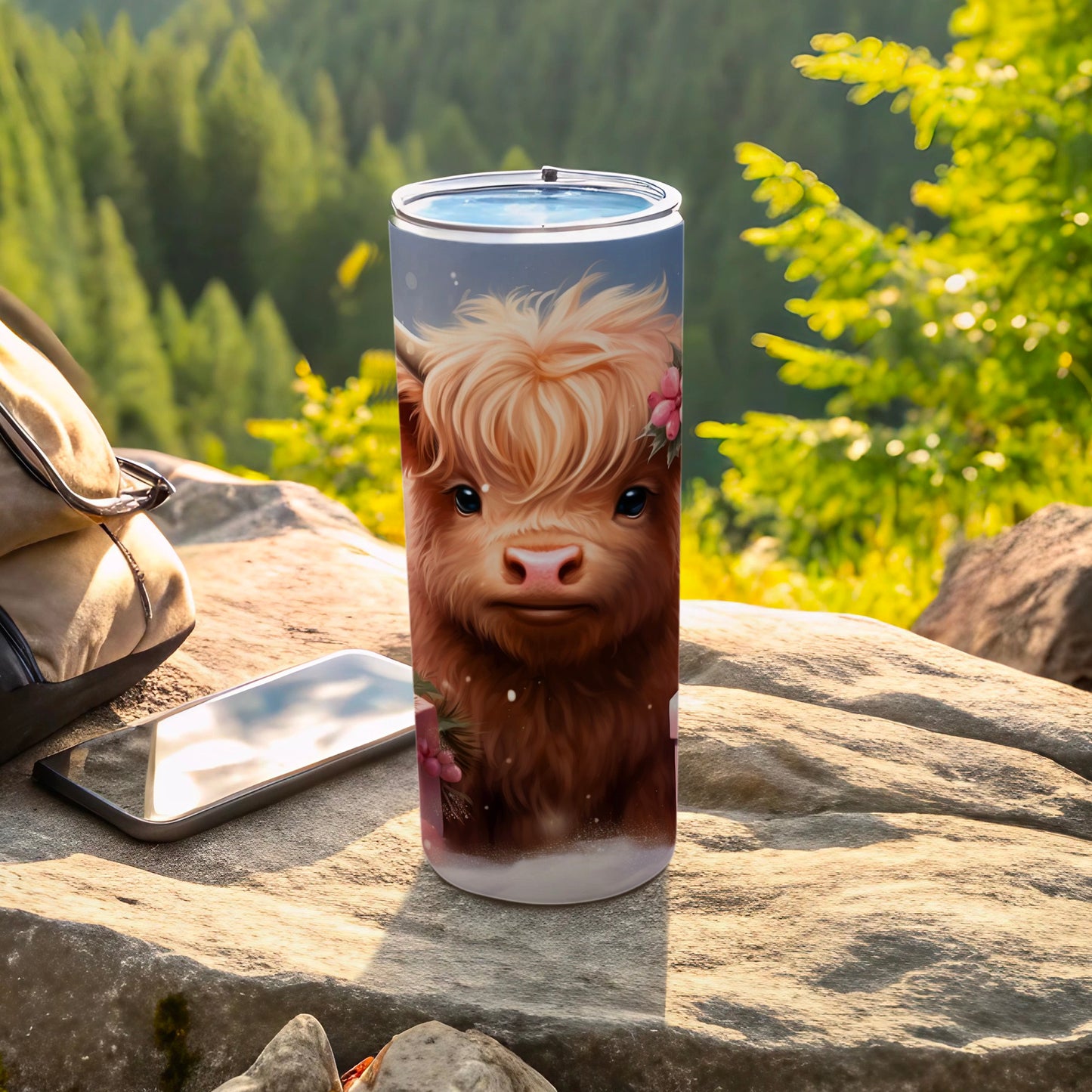 Cute Highland Cow Tumbler for Outdoor Adventures
