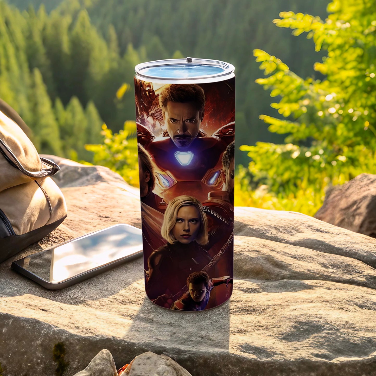 Marvel Superheroes Themed Travel Mug for Outdoor Enthusiasts