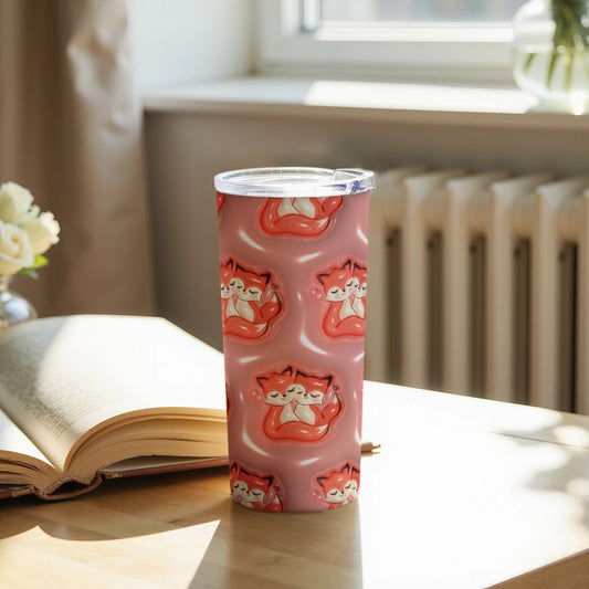 Adorable Cat Couple Pattern Design Tumbler
