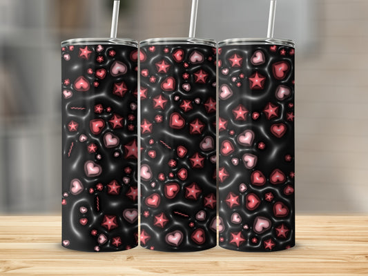 Heart and Star Patterned Tumbler Drinkware