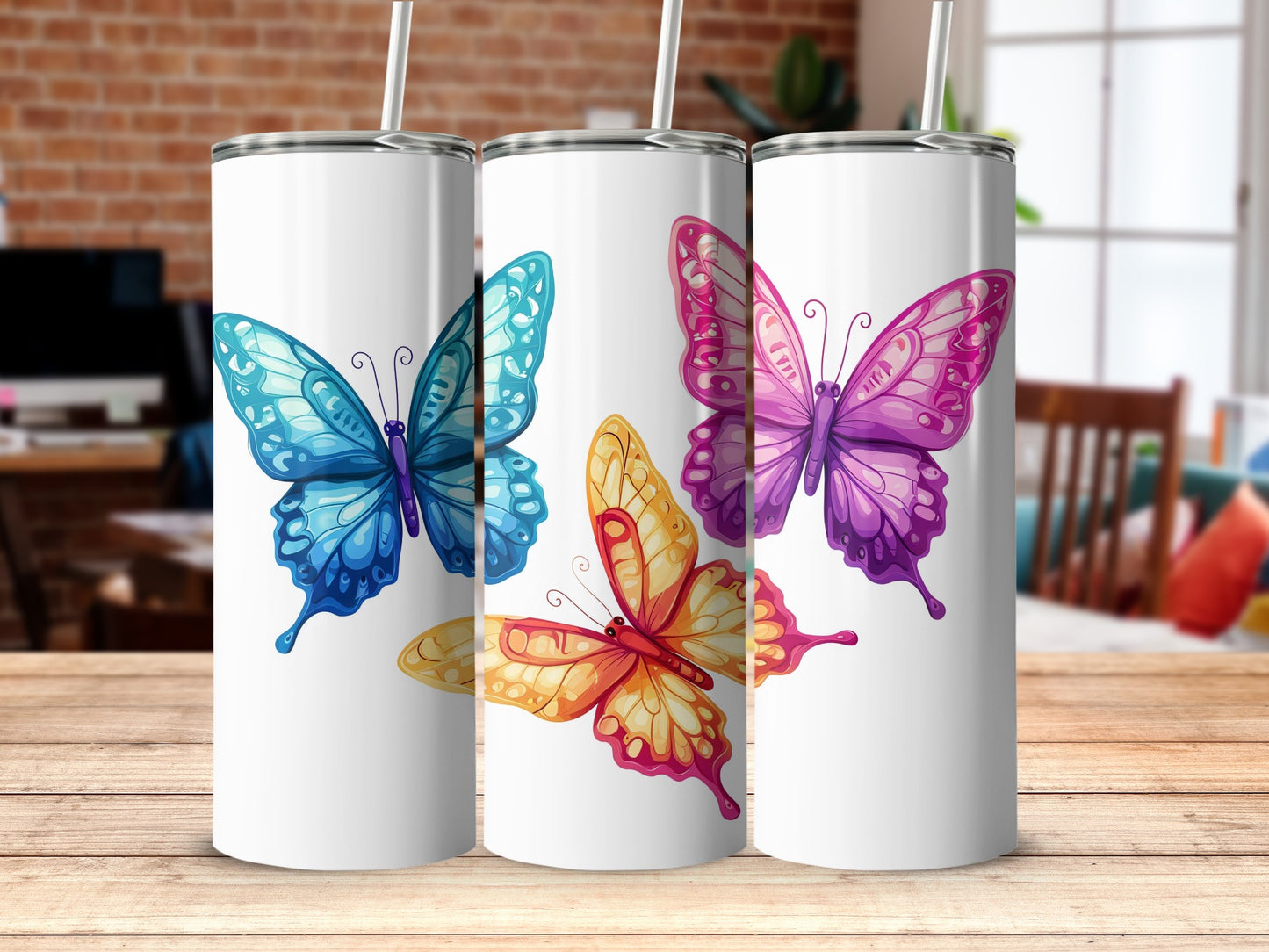 Vibrant Butterfly Art Design Tumblers Triple Pack product type
Tumbler
Drinkware
Butterfly
Colorful
Vibrant
Nature
Insect
Winged
Artistic
Graphic
Blue Butterfly
Pink Butterfly
Orange Butterfly
Purple Butterfly
Yellow Butterfly
Multicolor Design
Insulated Cup
Beverage Holder
Custom Tumbler
Unique Gift