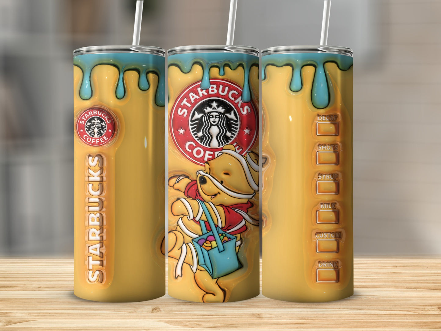 Starbucks Coffee Tumbler with Winnie the Pooh Design