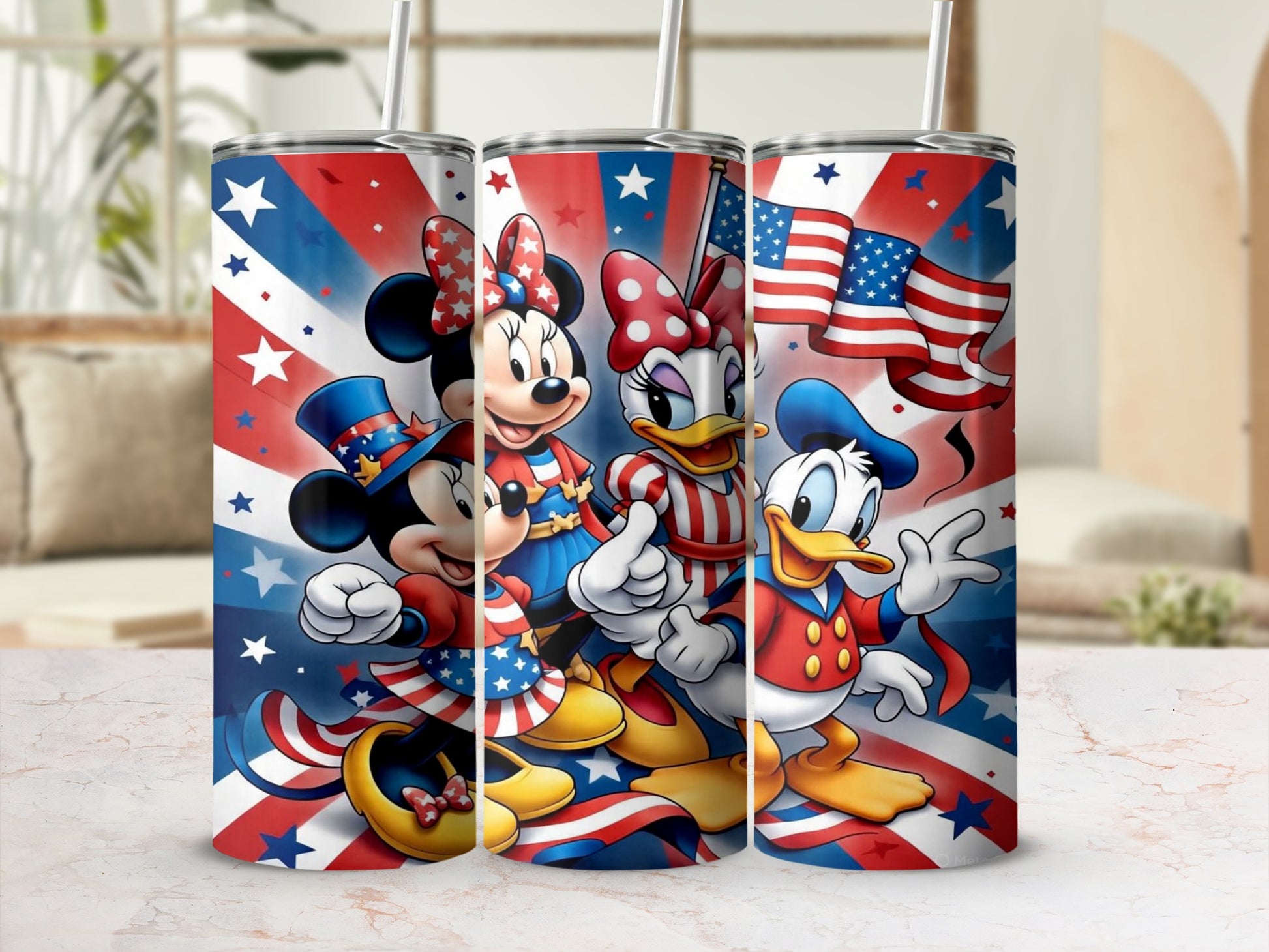 Patriotic Themed Disney Characters Tumblers for Kids