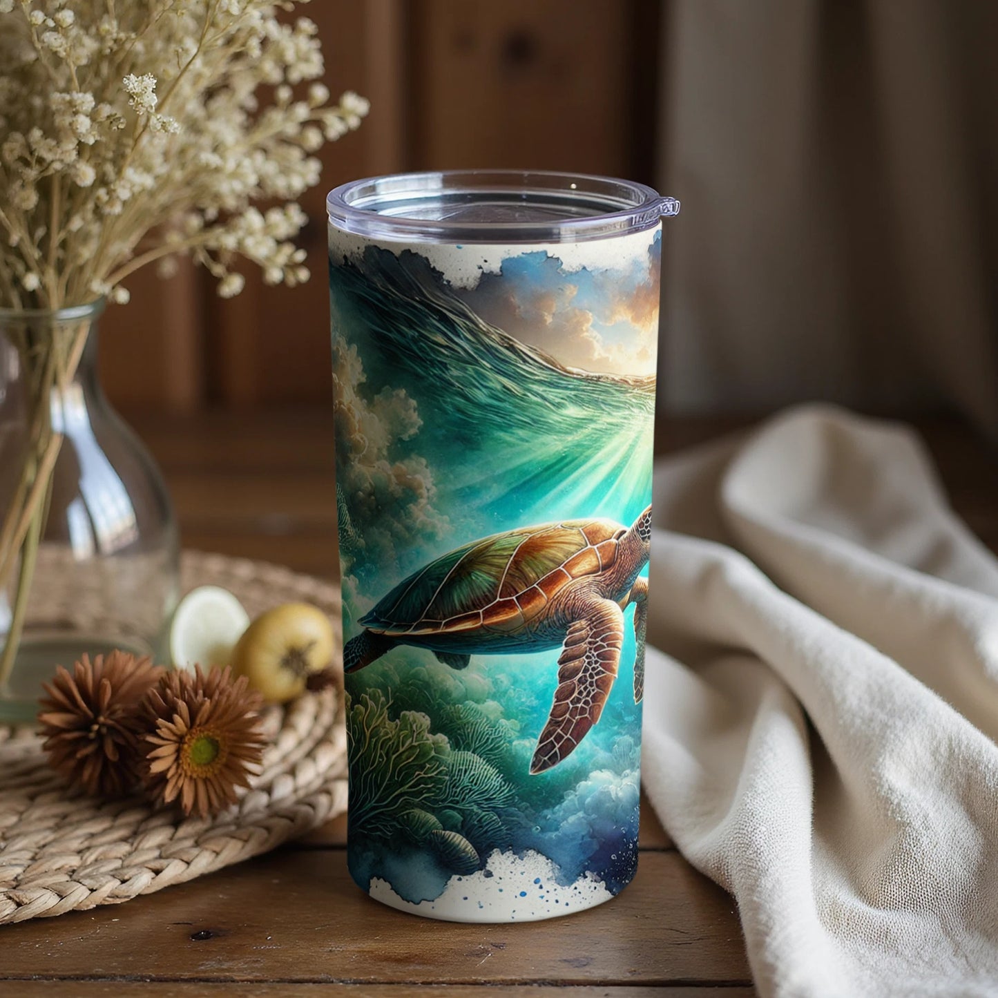 Sea Turtle Ocean Scene Insulated Travel Tumbler