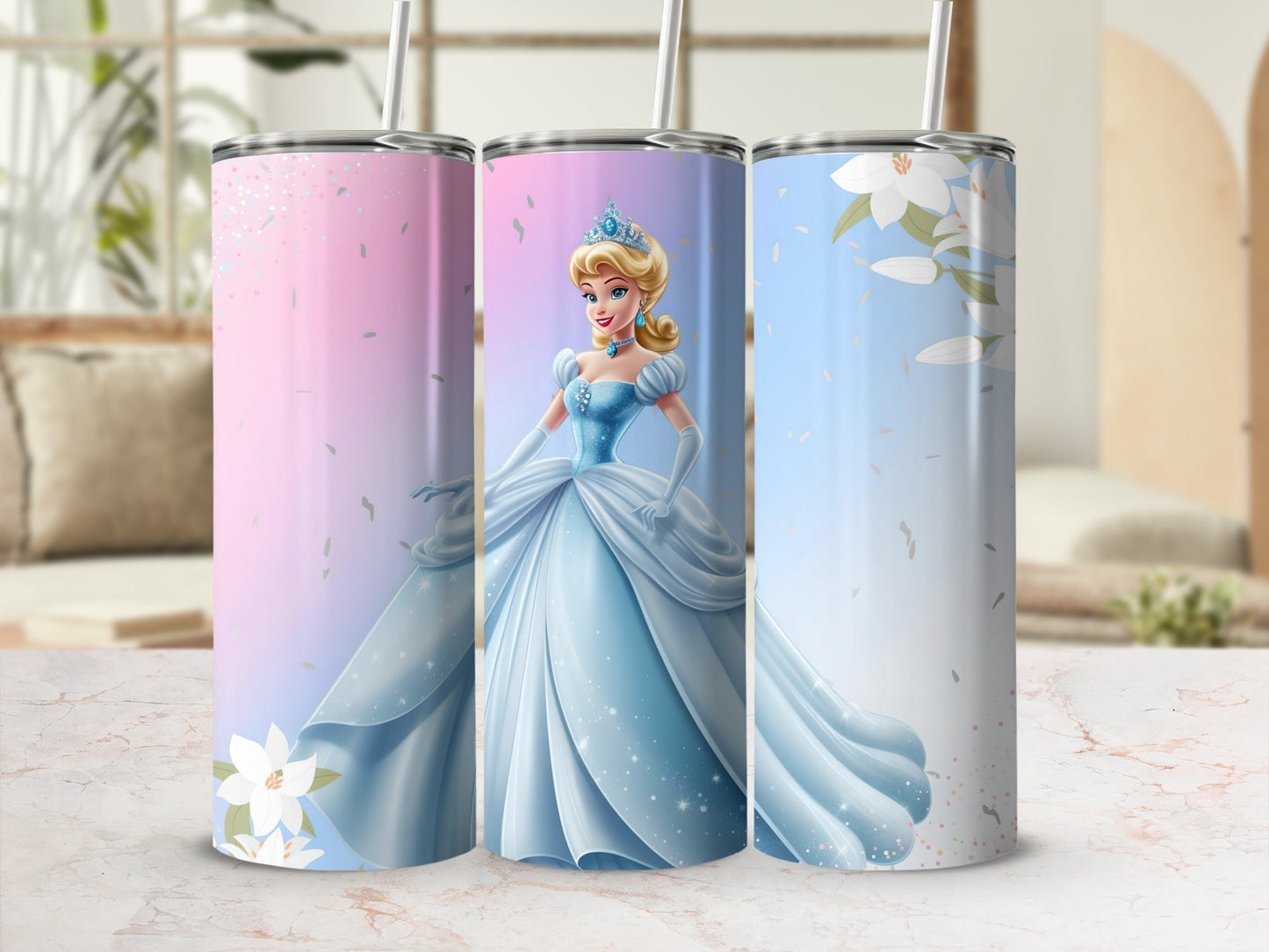 Cinderella Stainless Steel Tumbler for Kids and Adults