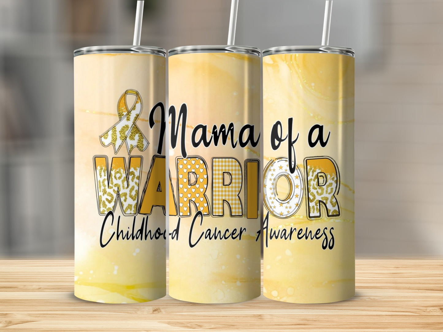 Mama of a Warrior Childhood Cancer Awareness Tumbler