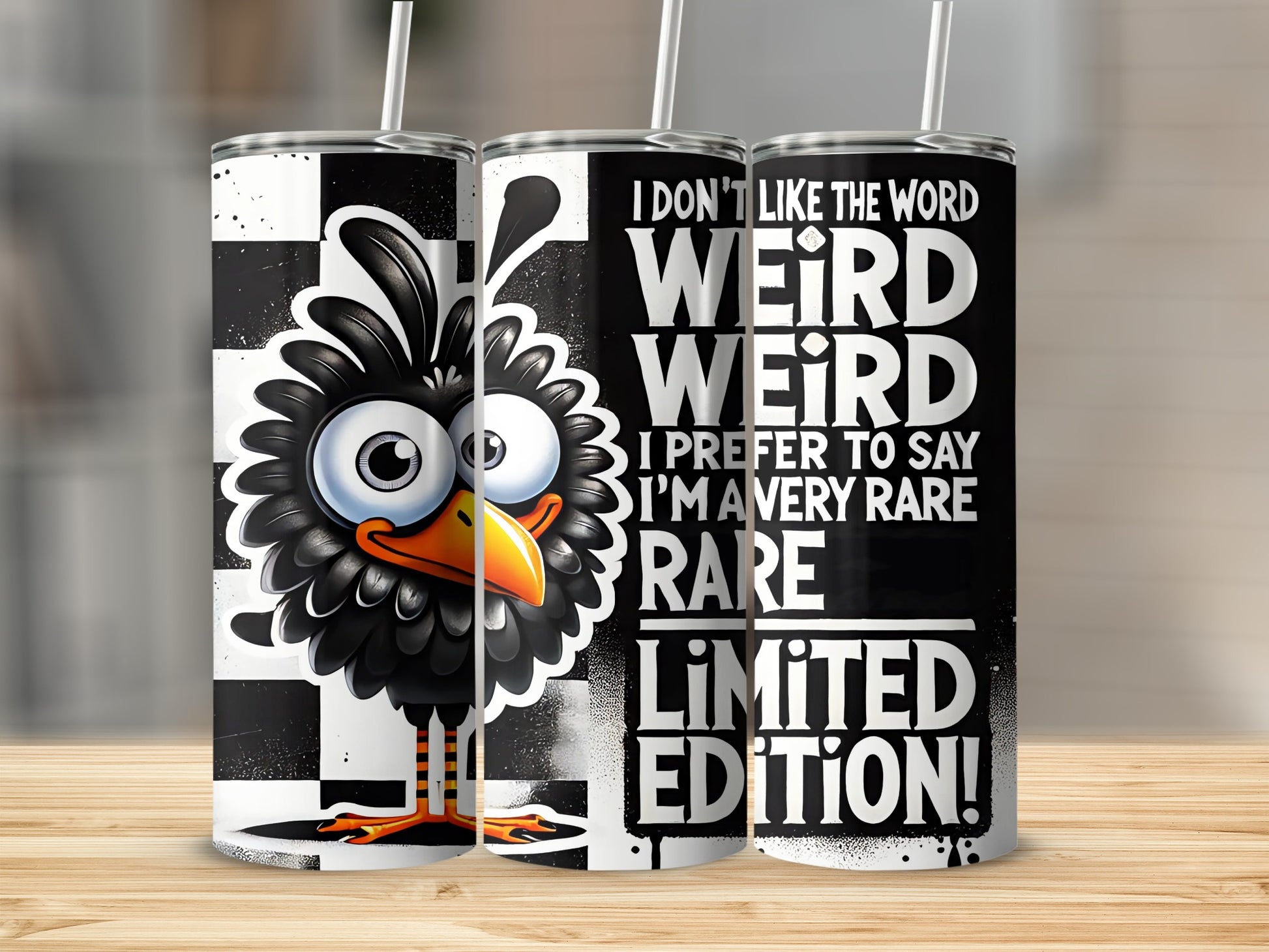 I Don't Like The Word Weird I Prefer Rare Limited Edition product type

Funny Quote Tumbler
Cartoon Bird Design
Unique Drinkware
Rare Limited Edition
Quirky Bird Art
Black White Check
Statement Tumbler
Individuality Gift
Sarcastic Saying
Humorous Drink Cup
Weird Prefer Rare
Checkered Pattern
Cool Bird Graphic
Custom Insulated
Drink Bottle Fun
Novelty Gift Idea
Black Feather Bird
Eye-catching Design
Personality Mug
Drinkware Collection