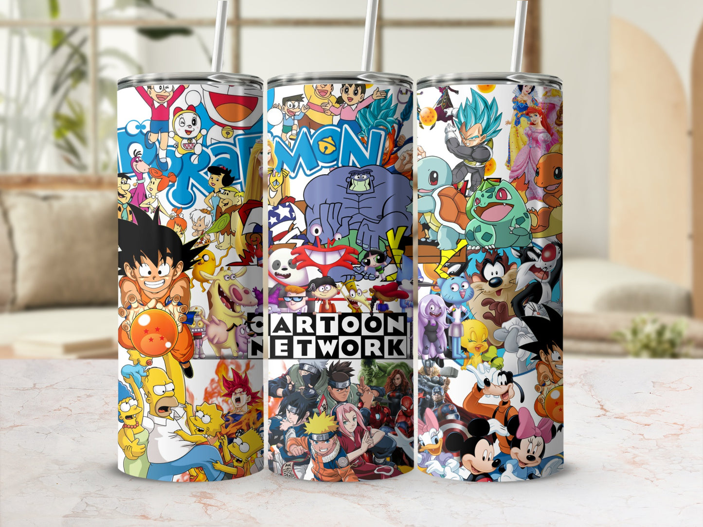 Colorful Cartoon Network Anime Printed Tumbler