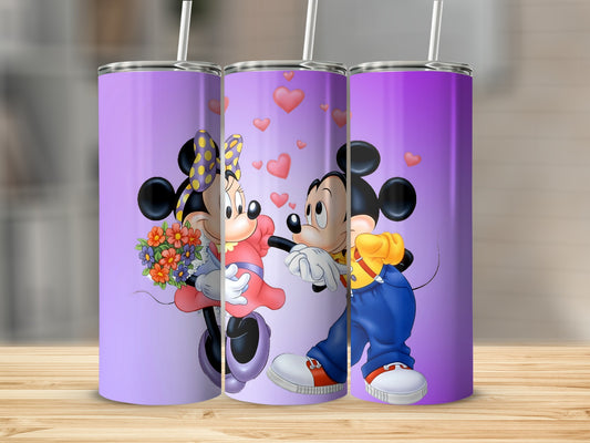 Romantic Mickey and Minnie Mouse Tumbler for Fans