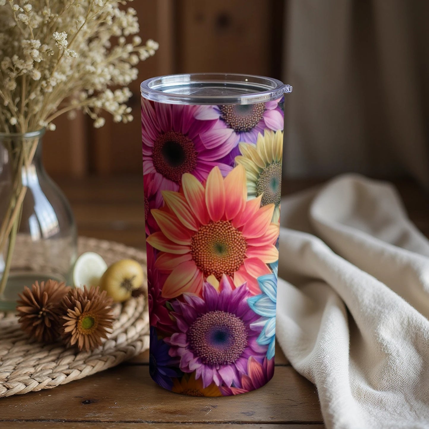 Colorful Floral Design Insulated Tumbler Product