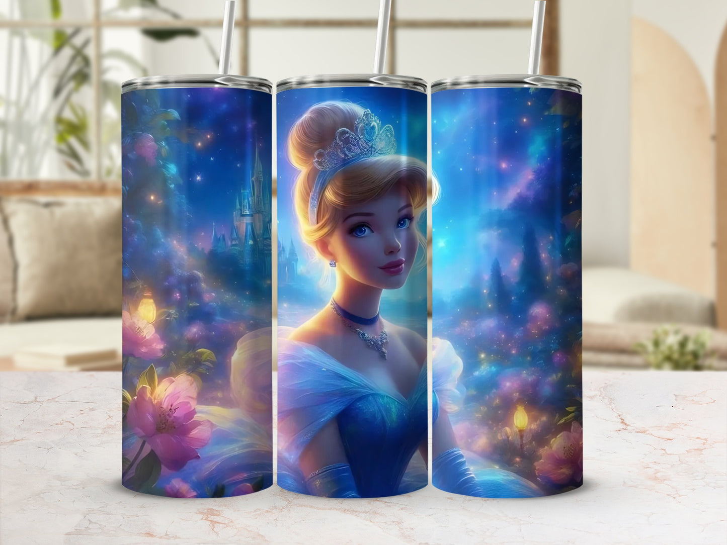 Enchanting Cinderella Design Stainless Steel Tumbler