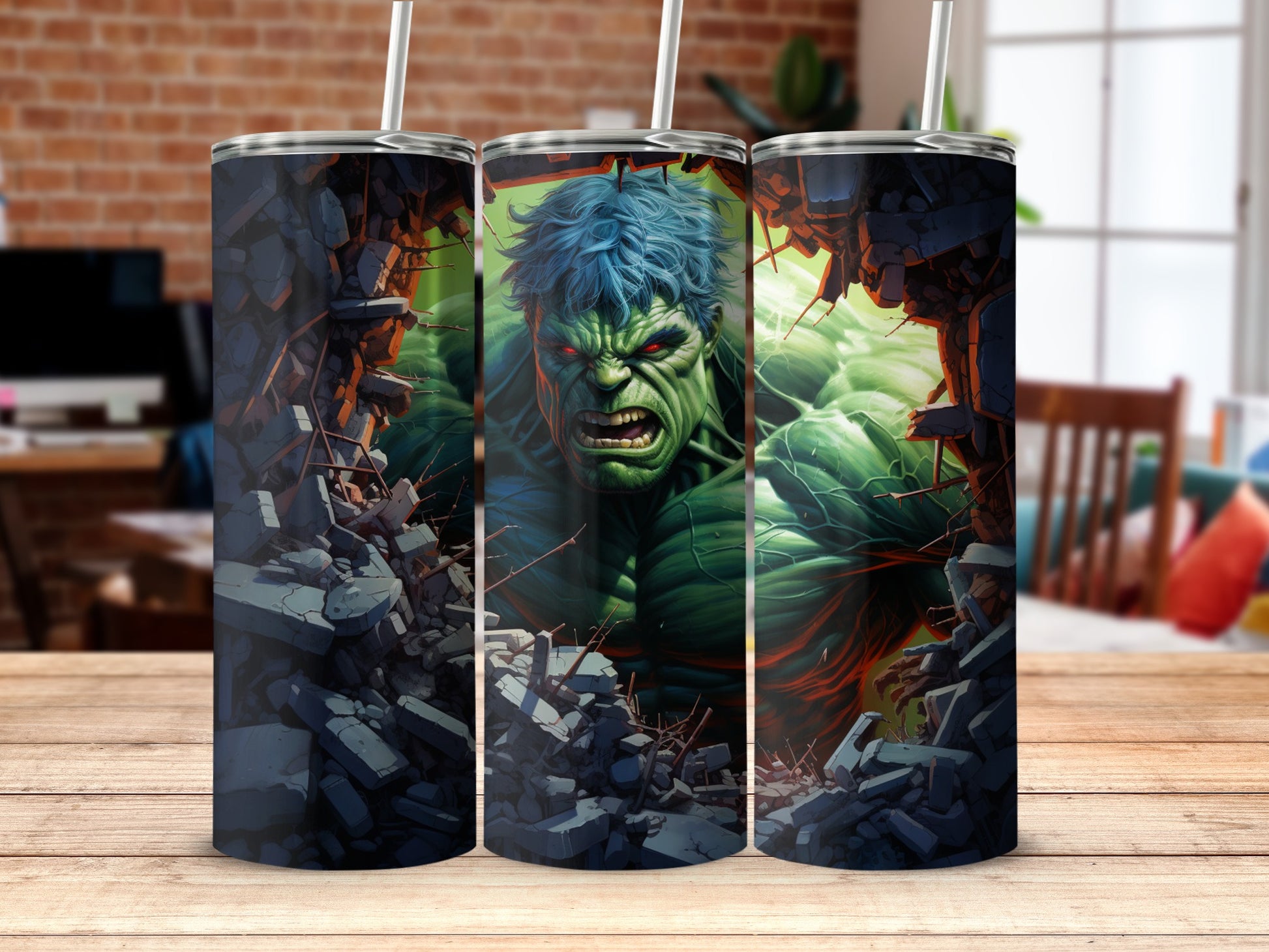 Hulk Breaking Through Wall Tumblers Epic Drinkware