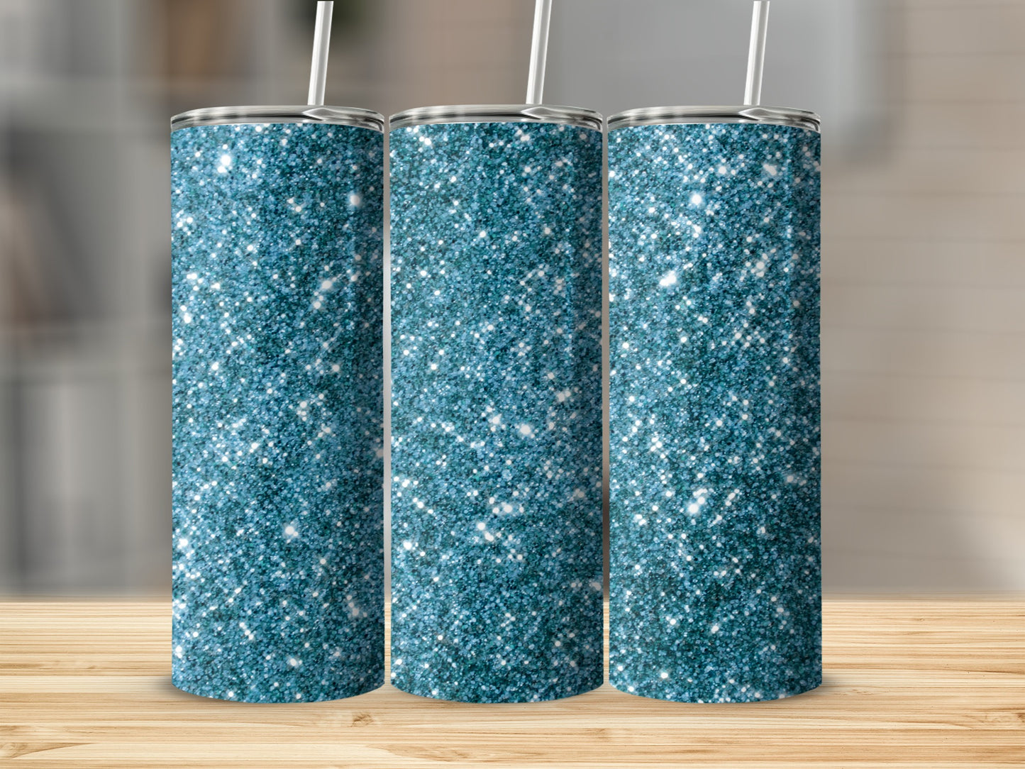 Sparkling Blue Glitter Tumbler for Stylish Hydration