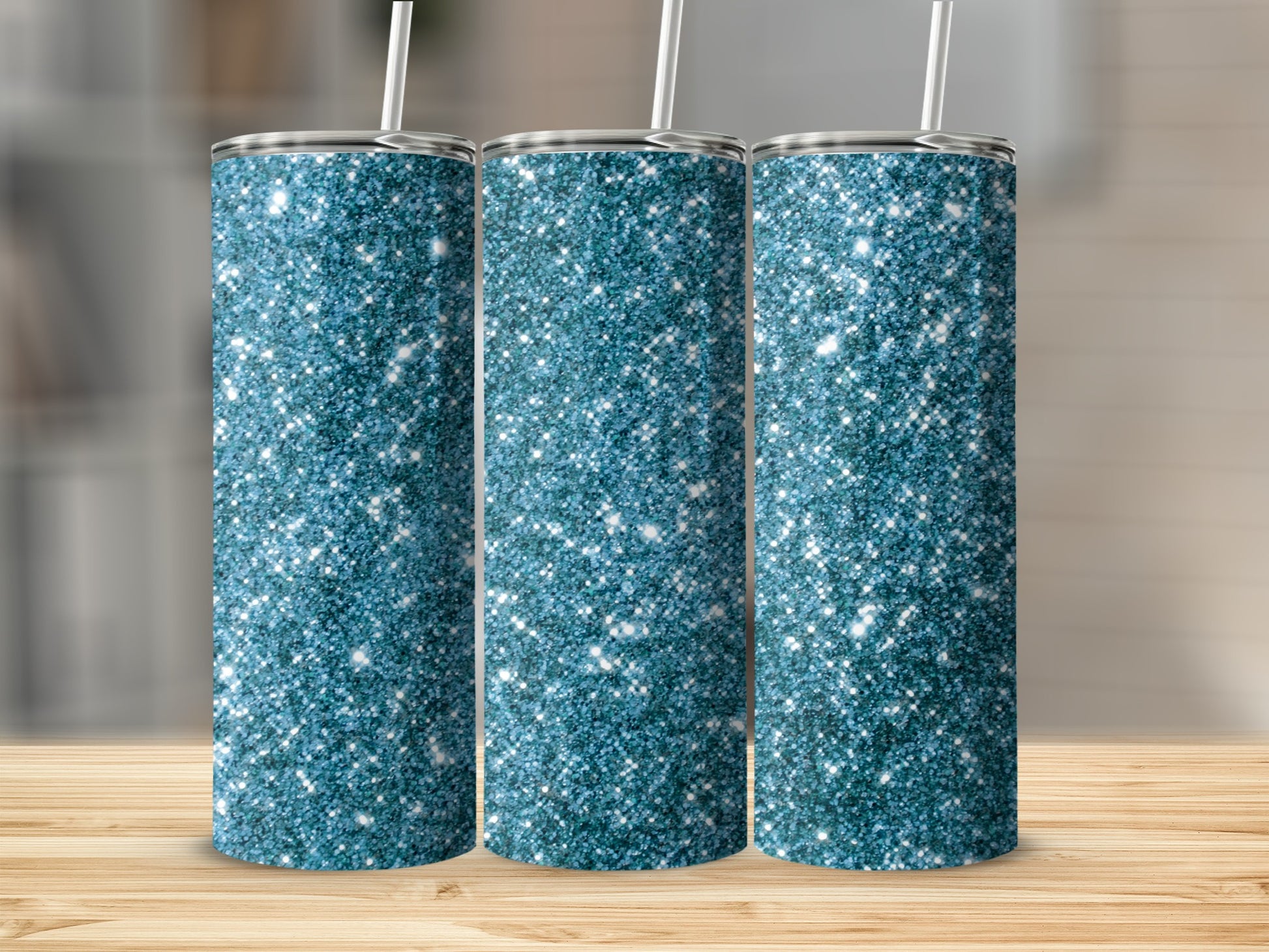 Sparkling Blue Glitter Tumbler for Stylish Hydration