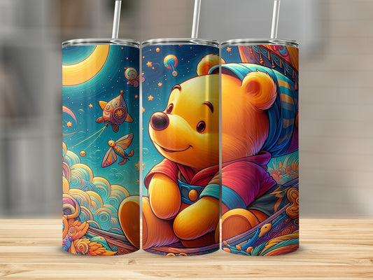 Winnie the Pooh Under a Moon Stars Butterfly Tumblers