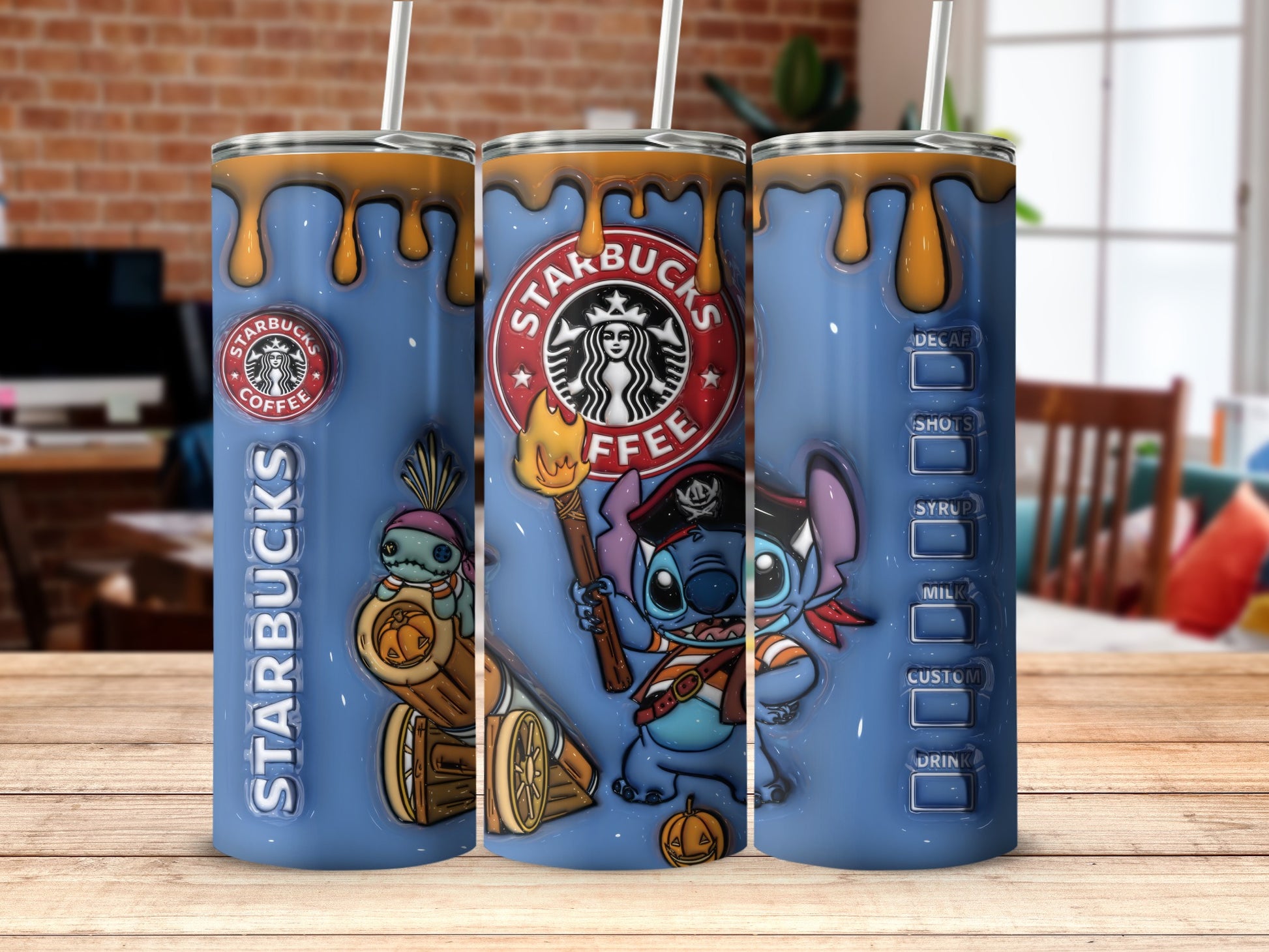 Whimsical Disney Character Starbucks Design Tumbler