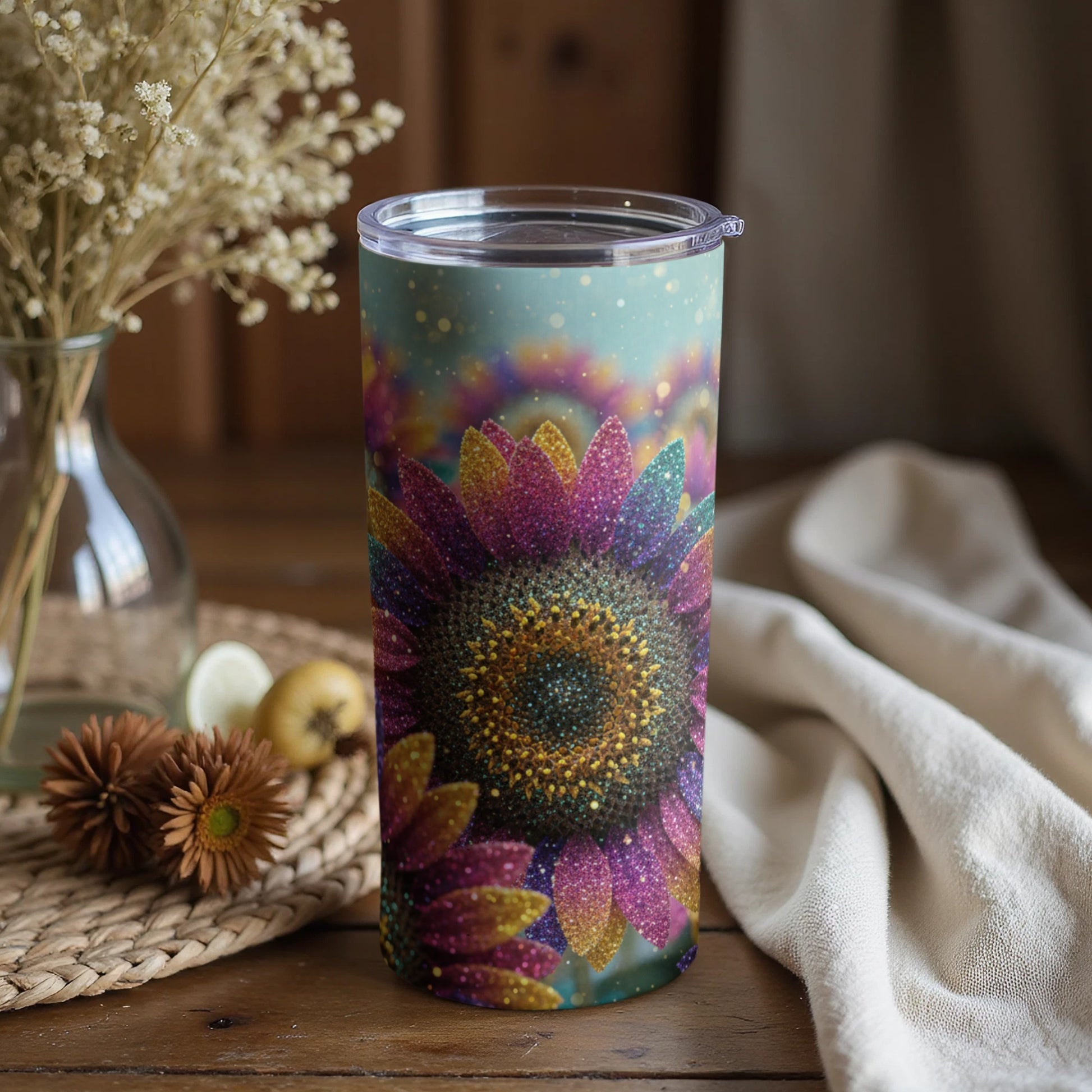 Colorful Sunflower Design Tumbler for Everyday Use