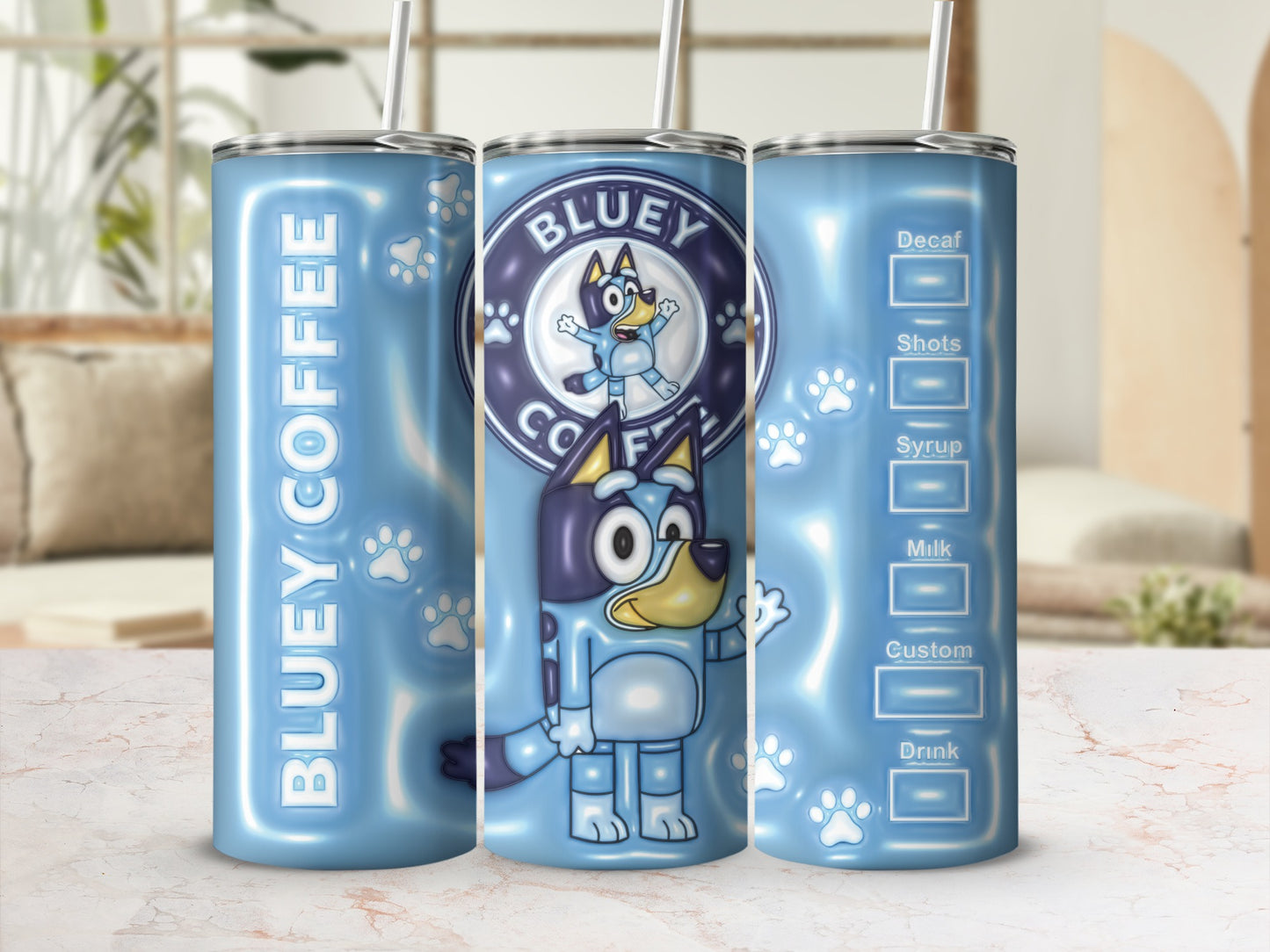 Bluey Coffee Customizable Design Tumbler 20oz