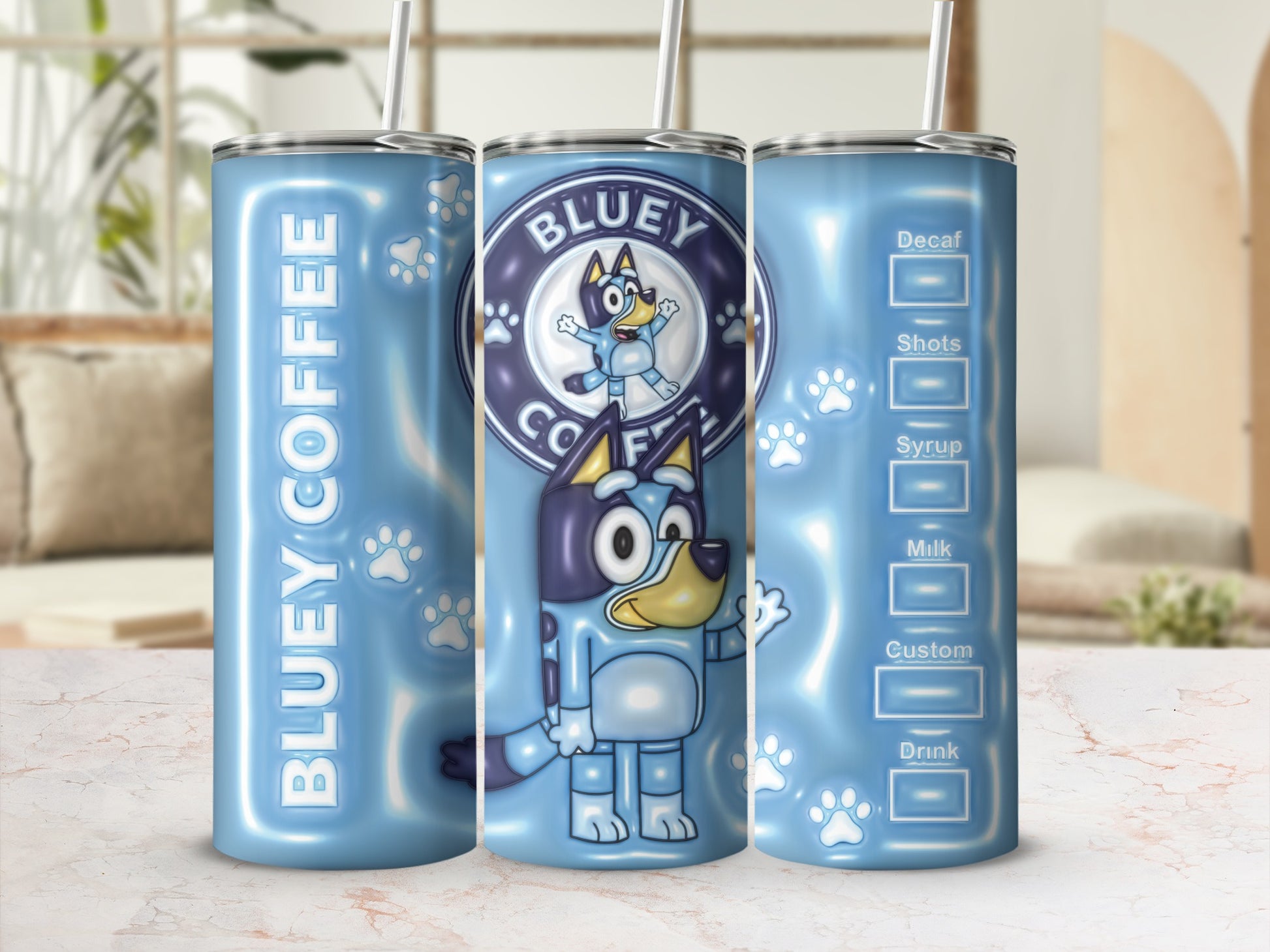 Bluey Coffee Customizable Design Tumbler 20oz