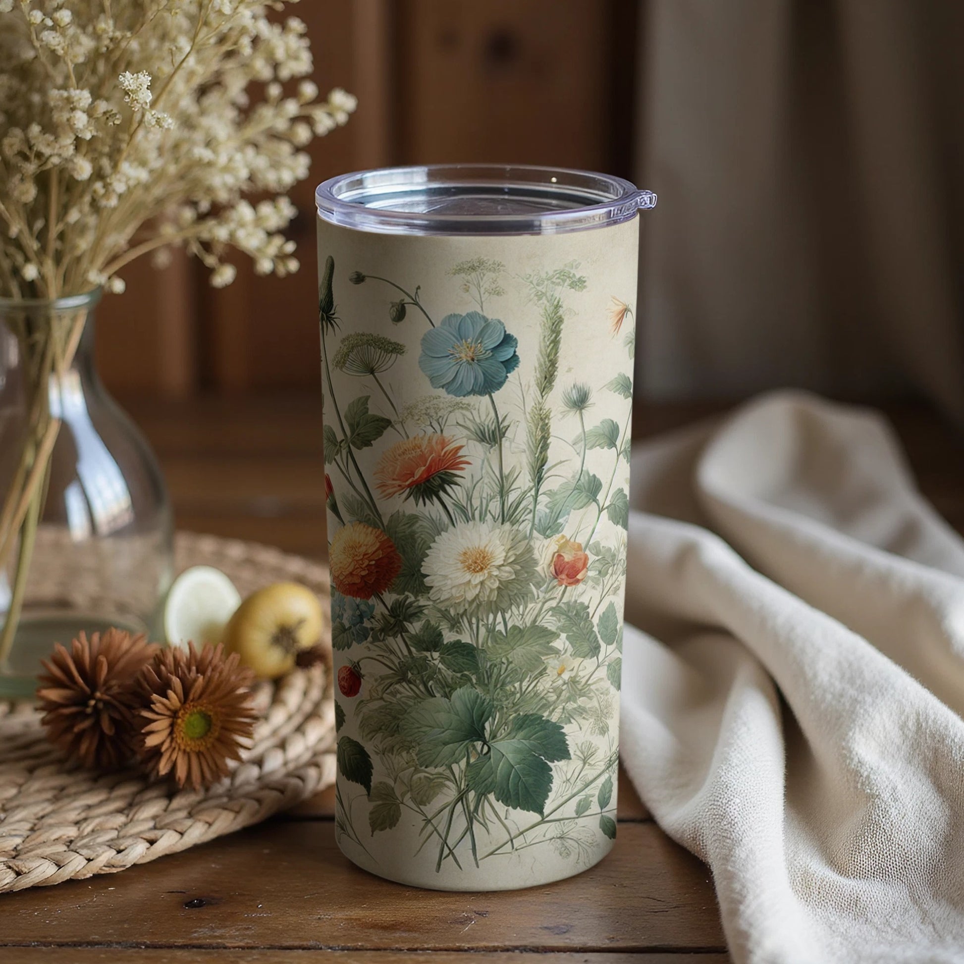 Vintage Botanical Print Thermos Tumbler Drinkware Product