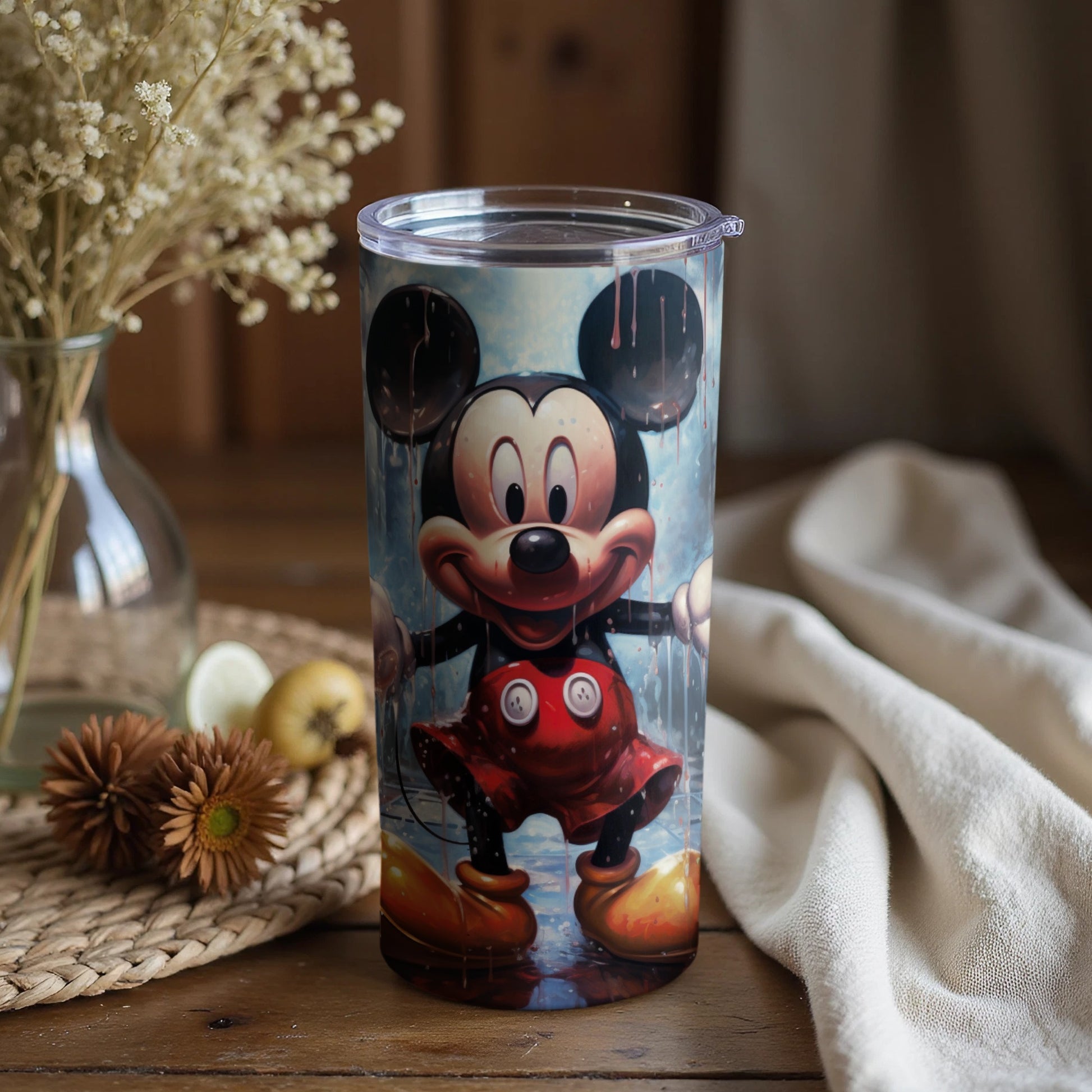 Vintage Mickey Mouse Tumbler With Rustic Decor Touch