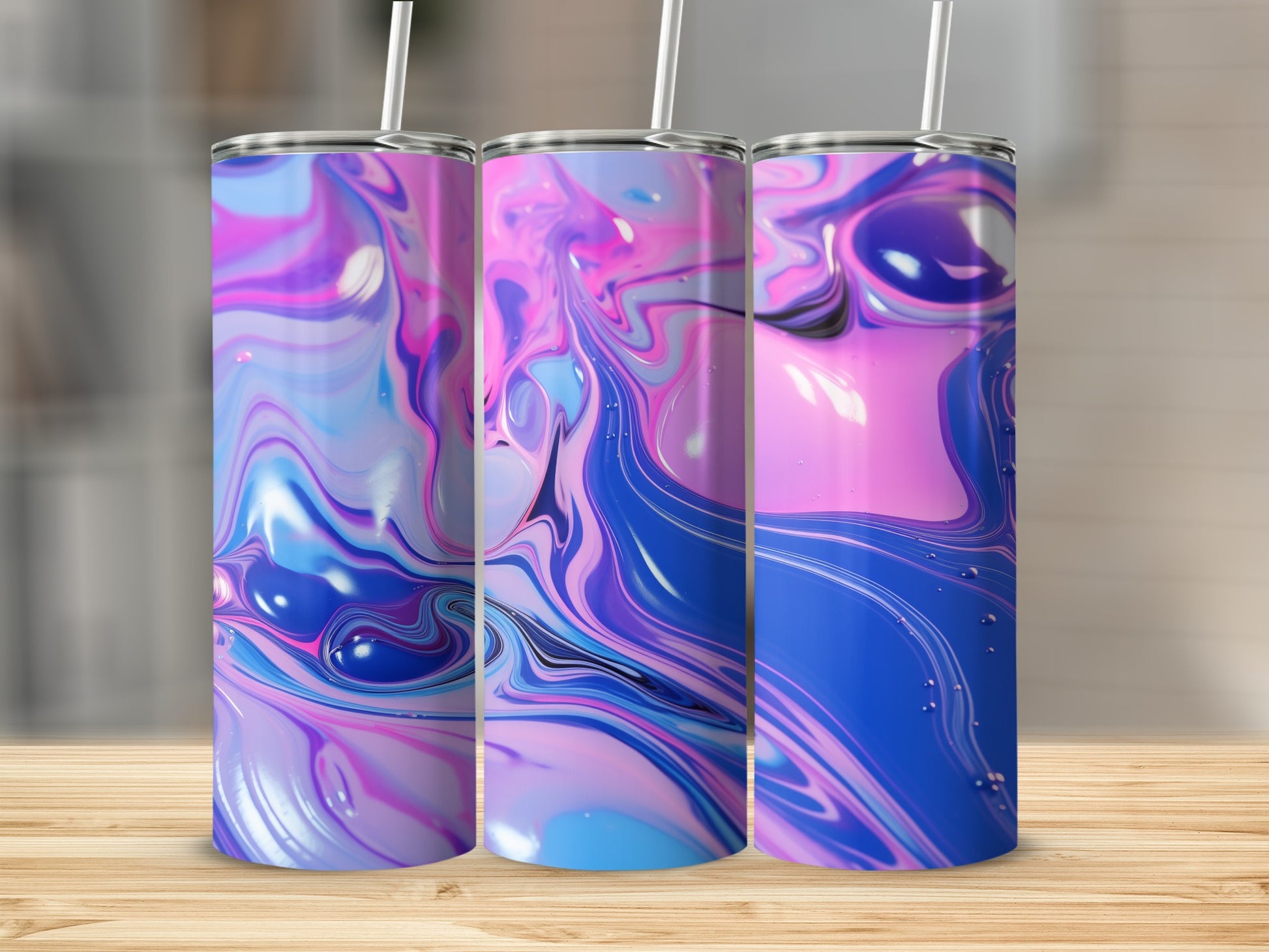 Vibrant Color Swirl Design Insulated Tumbler Product