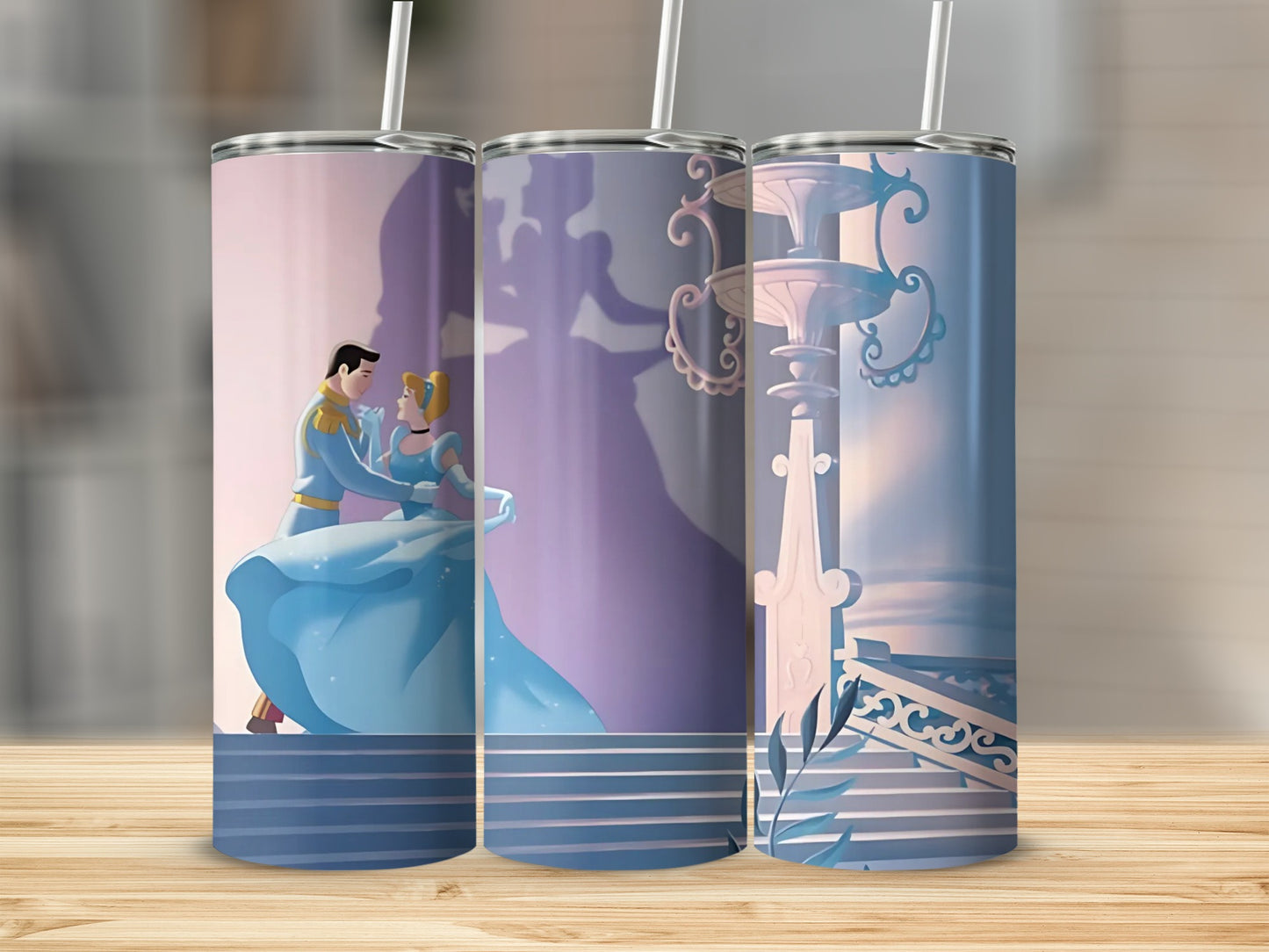 Elegant Cinderella Inspired Dance Scene Tumbler Product