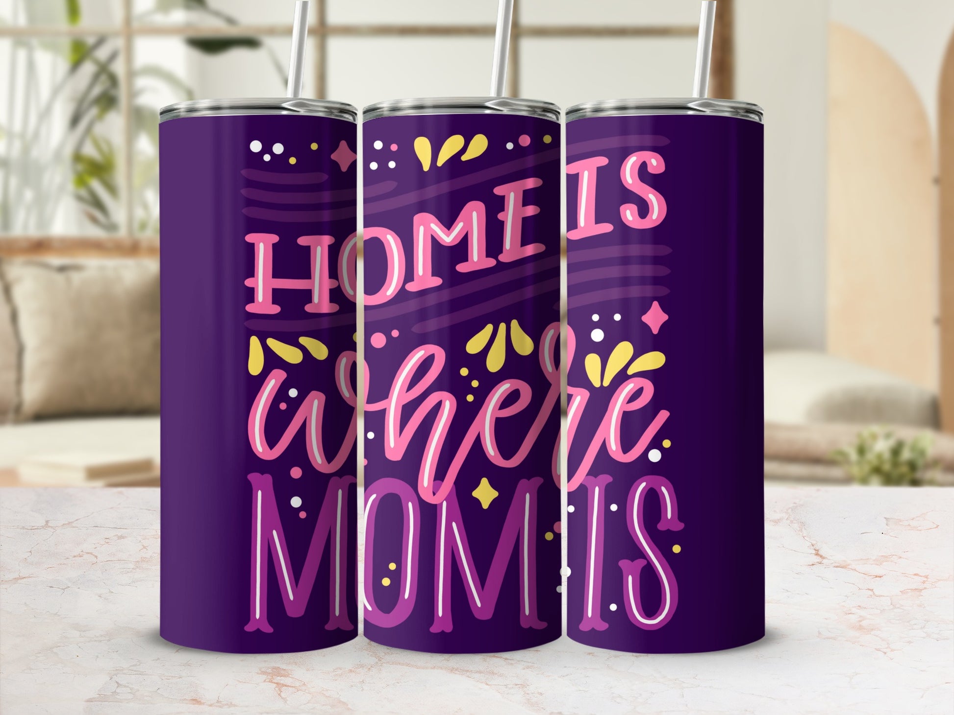 Home Is Where Mom Is Tumblers 20oz Stainless Steel Tumblers