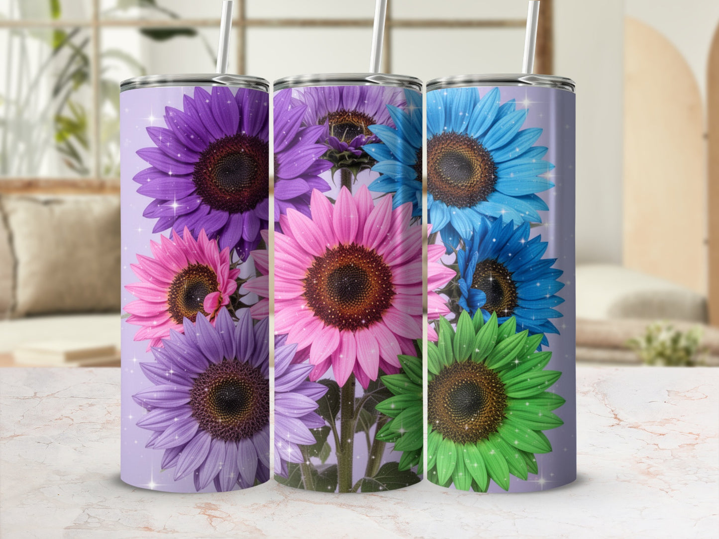 Colorful Sunflower Design Tumblers for Everyday Use