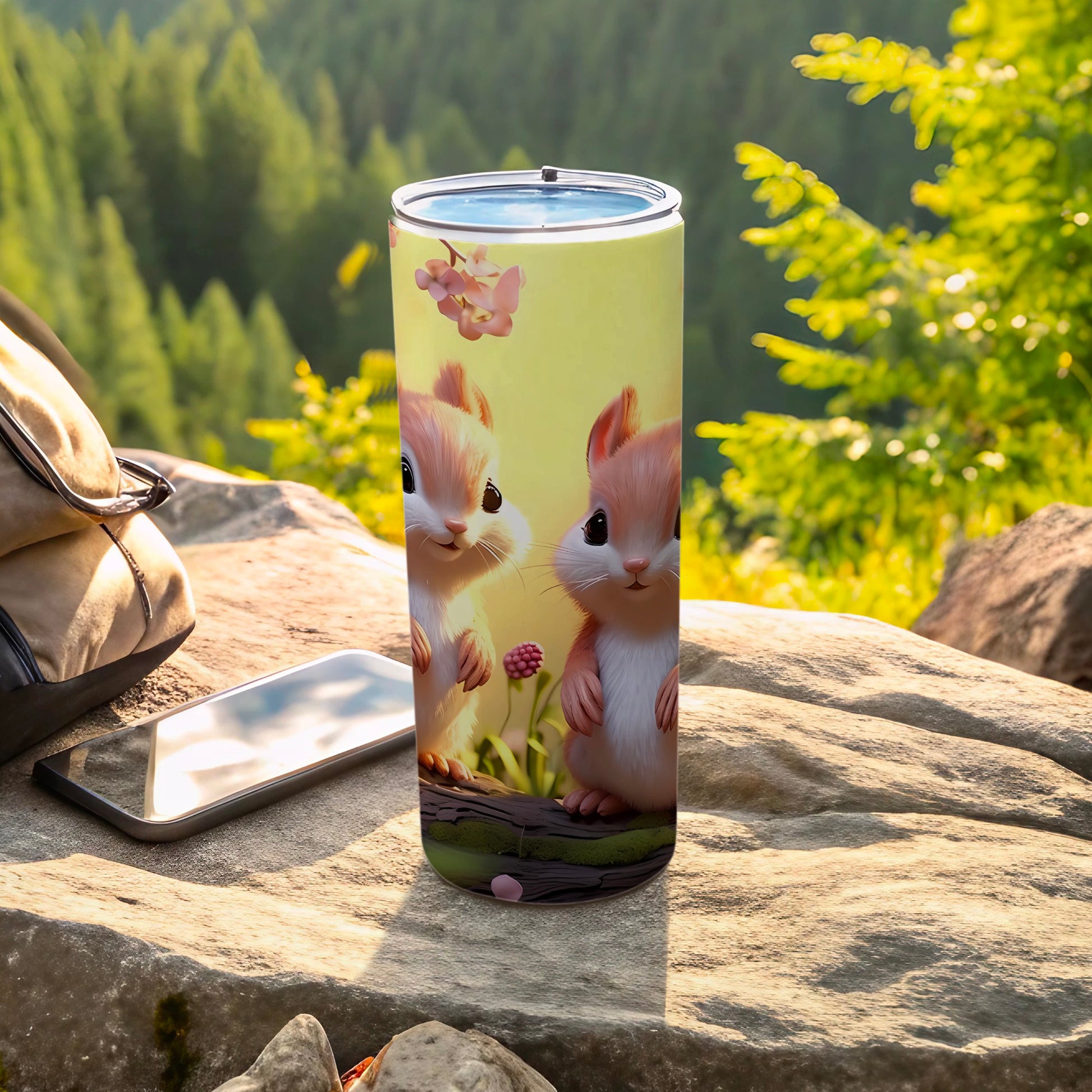 Cute Squirrels Forest Scene Outdoors Tumbler product type
Tumbler, Squirrels, Forest, Nature, Cute, Drinkware, Wildlife, Woodland, Animal, Cartoon, Flowers, Outdoors, Beverage, Hydration, Gift, Playful, Adorable, Sweet, Scenic, Travel