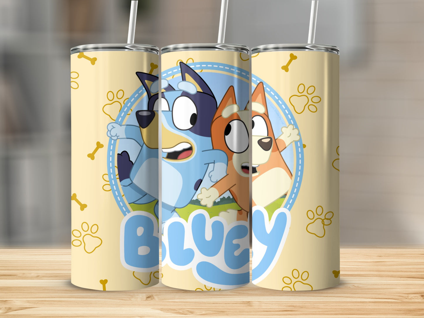 Bluey and Bingo Paw Print Design Tumbler Cup