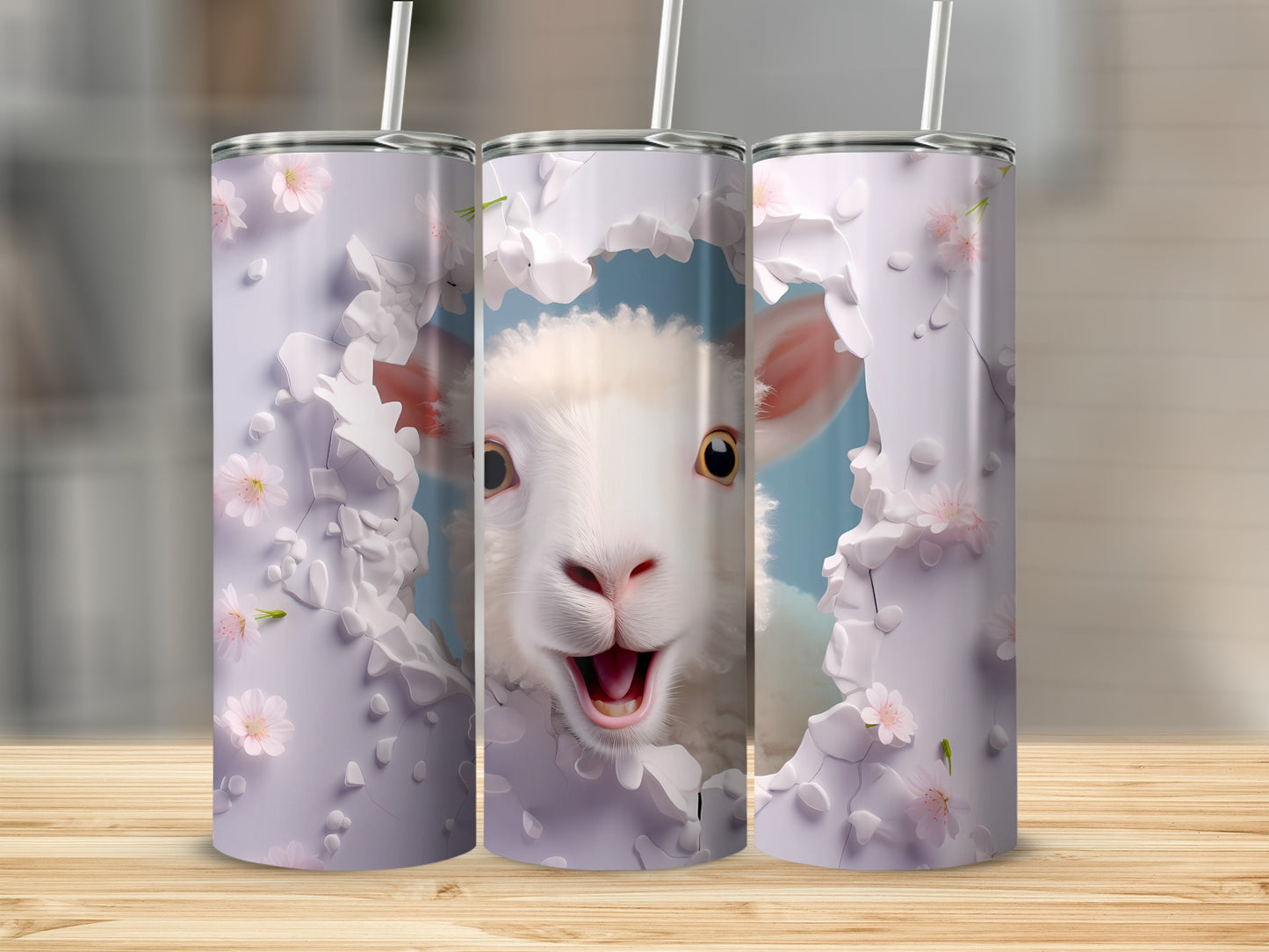Smiling Lamb Bursting Wall Cherry Blossom Flowers product type