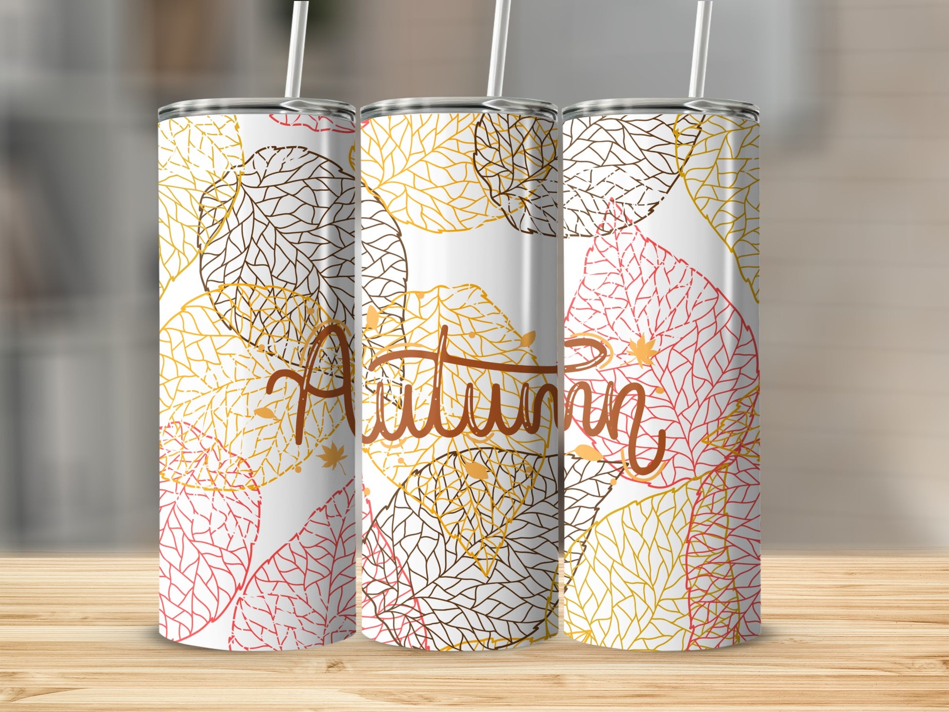 Autumn Leaves Design Insulated Tumbler for Fall