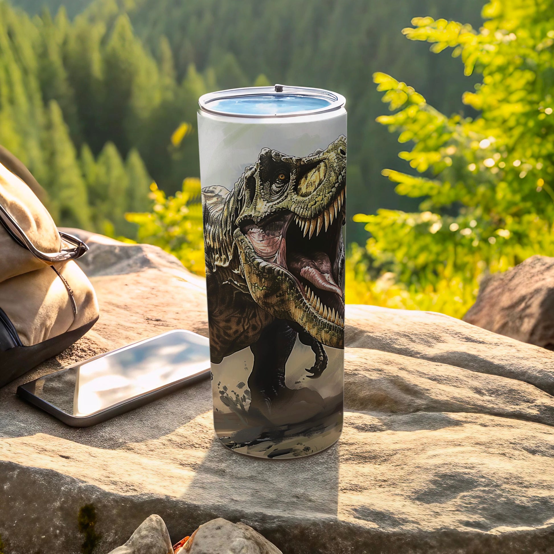 Roaring T-Rex Dinosaur Adventure Tumbler product type
T-Rex
Dinosaur
Tumbler
Travel Mug
Adventure
Outdoor
Prehistoric
Roar
Dino
Creature
Jurassic
Park
Wildlife
Nature
Forest
Animal
Monster
Gift
Drinkware
Beverage