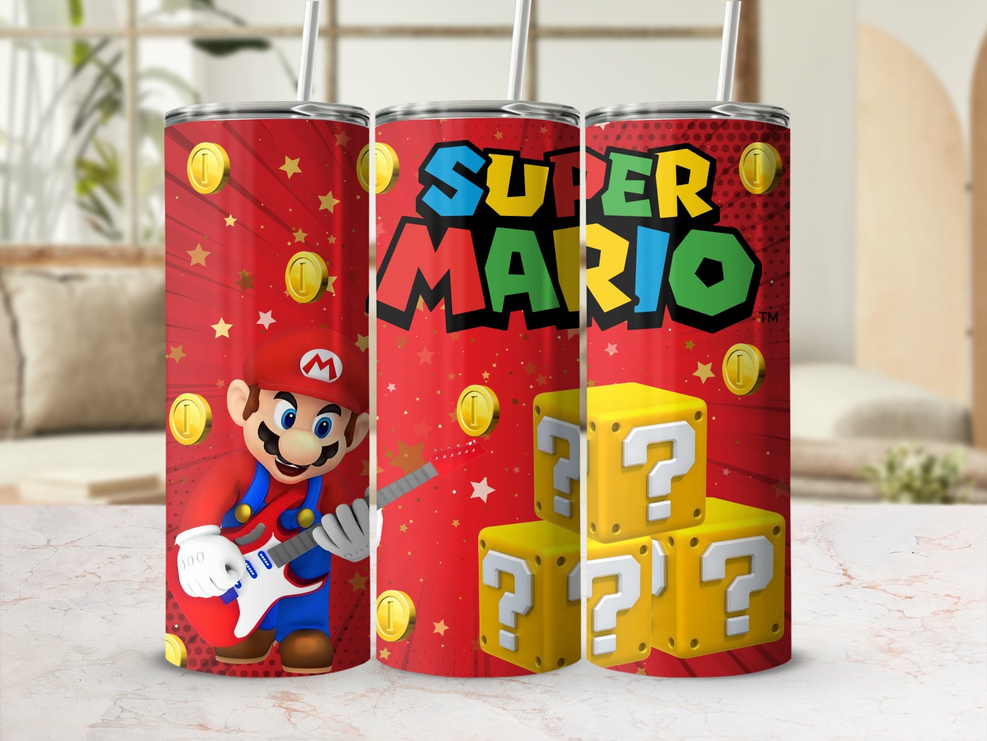 Super Mario Themed Tumbler with Coin Box Design