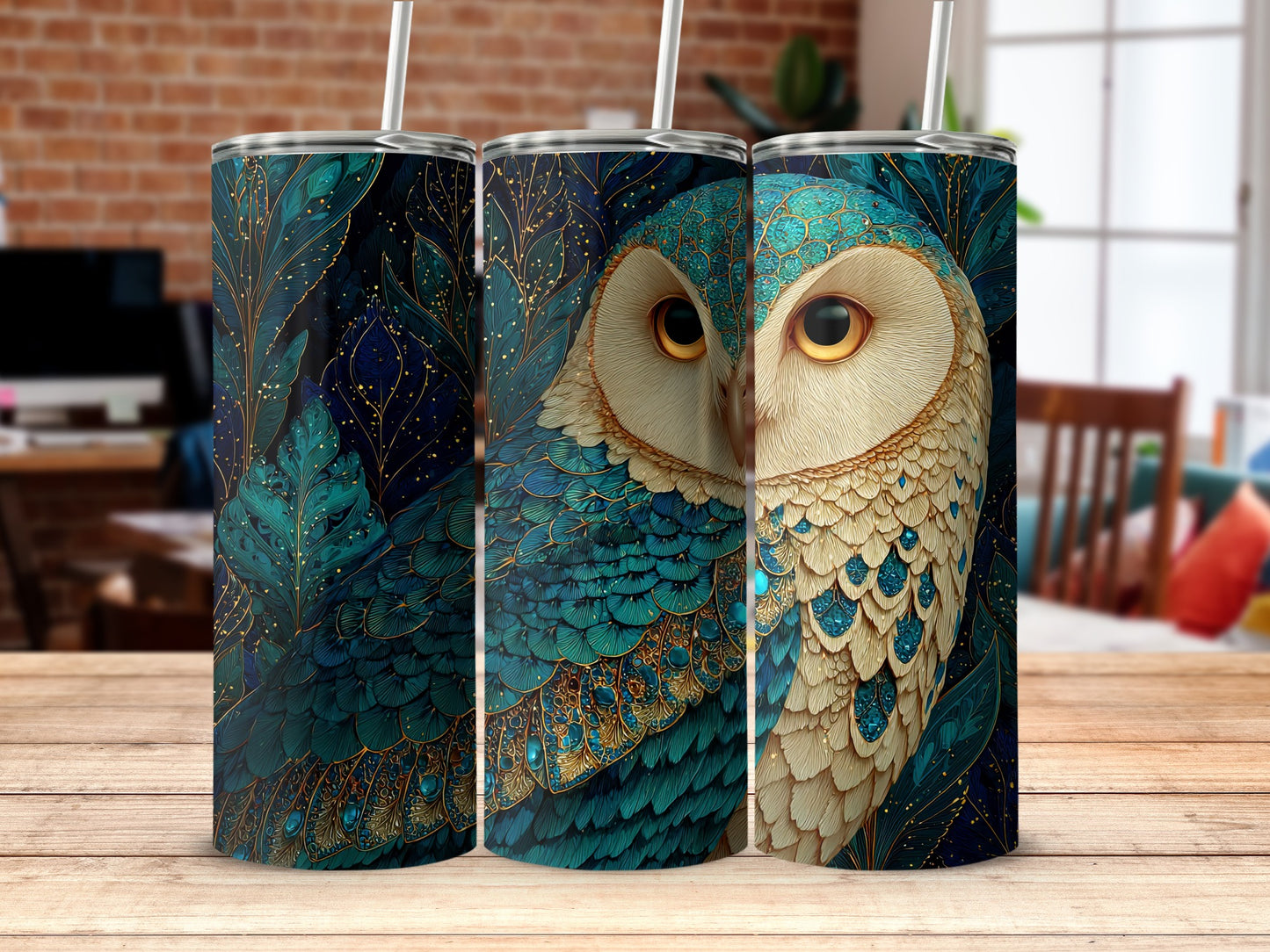Elegant Owl Design Insulated Tumbler Product