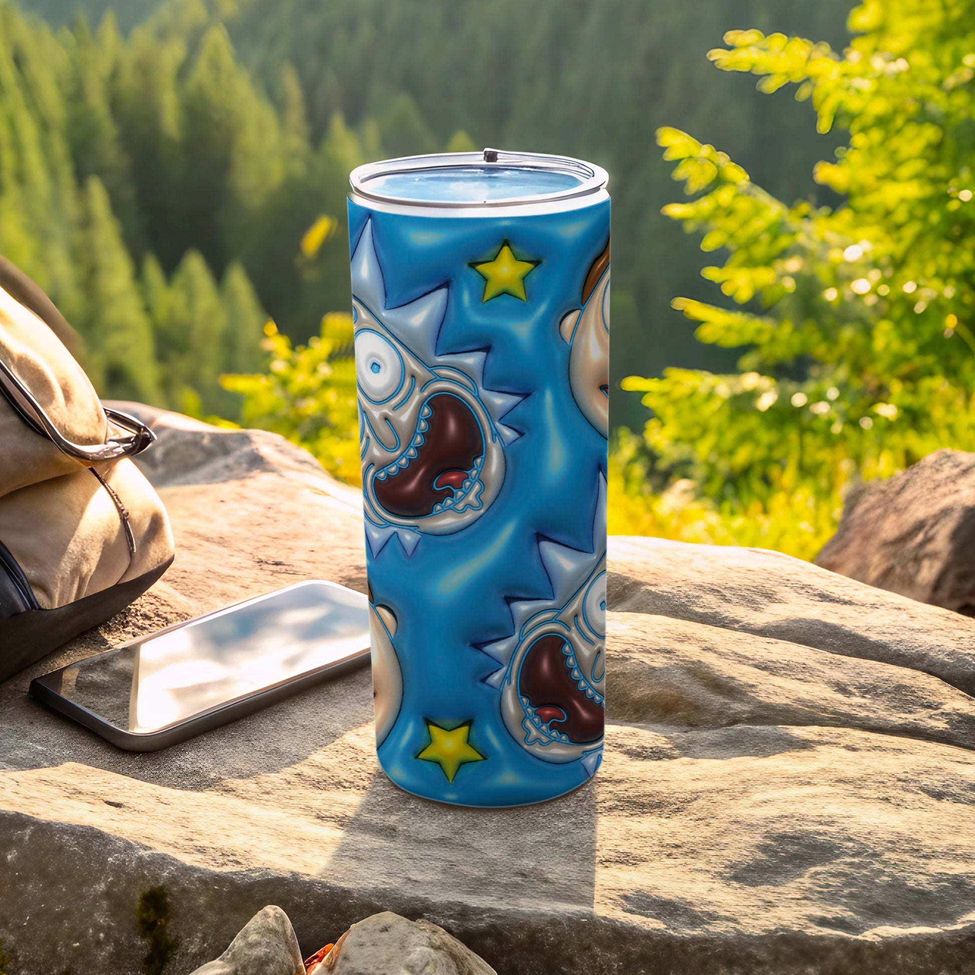 Blue Rick and Morty Stars Tumbler Product