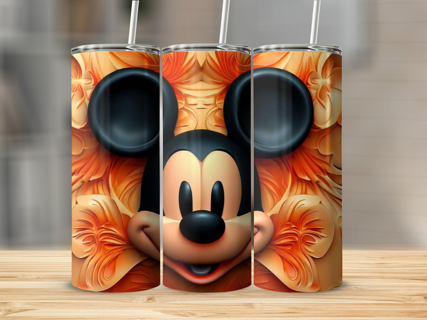 Mickey Mouse Floral Design Insulated Tumbler Product