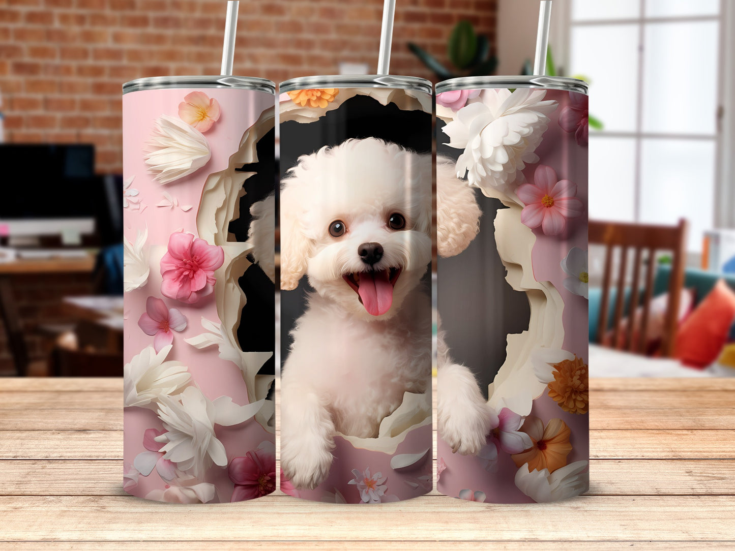 Adorable Fluffy Puppy Pink Flower Design Tumbler product type
Tumbler
Dog
Puppy
Fluffy Dog
White Dog
Pink Flowers
Floral Design
Cute Dog
Happy Puppy
Pet Lover Gift
Dog Mom
Paper Cut Art
Bichon Puppy
Animal Graphic
Drinkware
Gift for Her
Pet Art
Unique Tumbler
Spring Design
Summer Drinkware