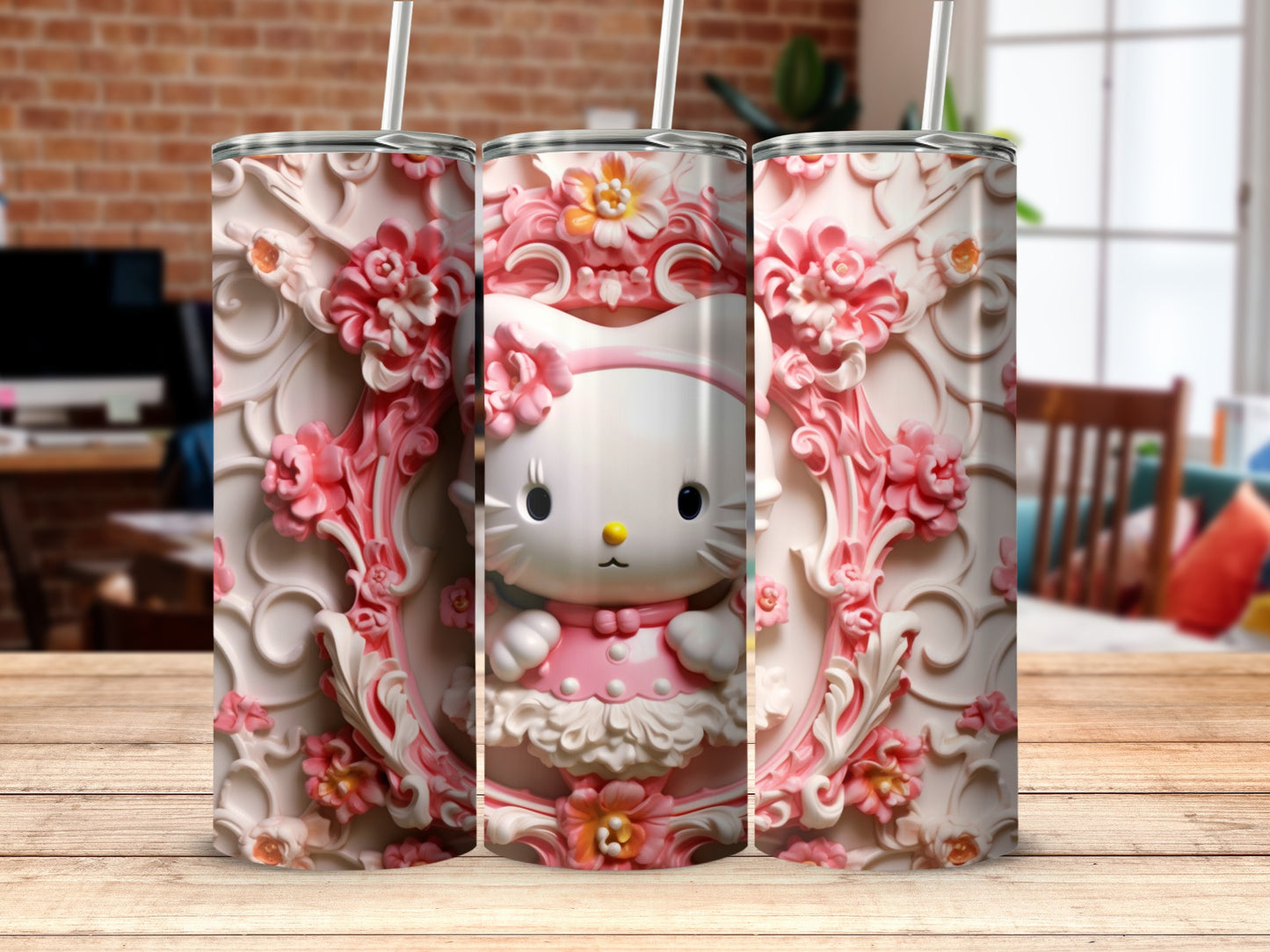 Adorable Pink Embellished Character Tumbler