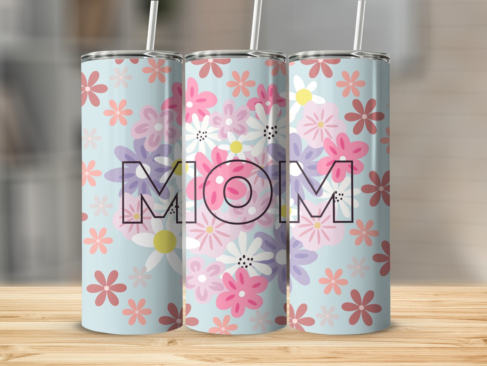 Floral MOM Insulated Tumbler for Mother's Day Gift