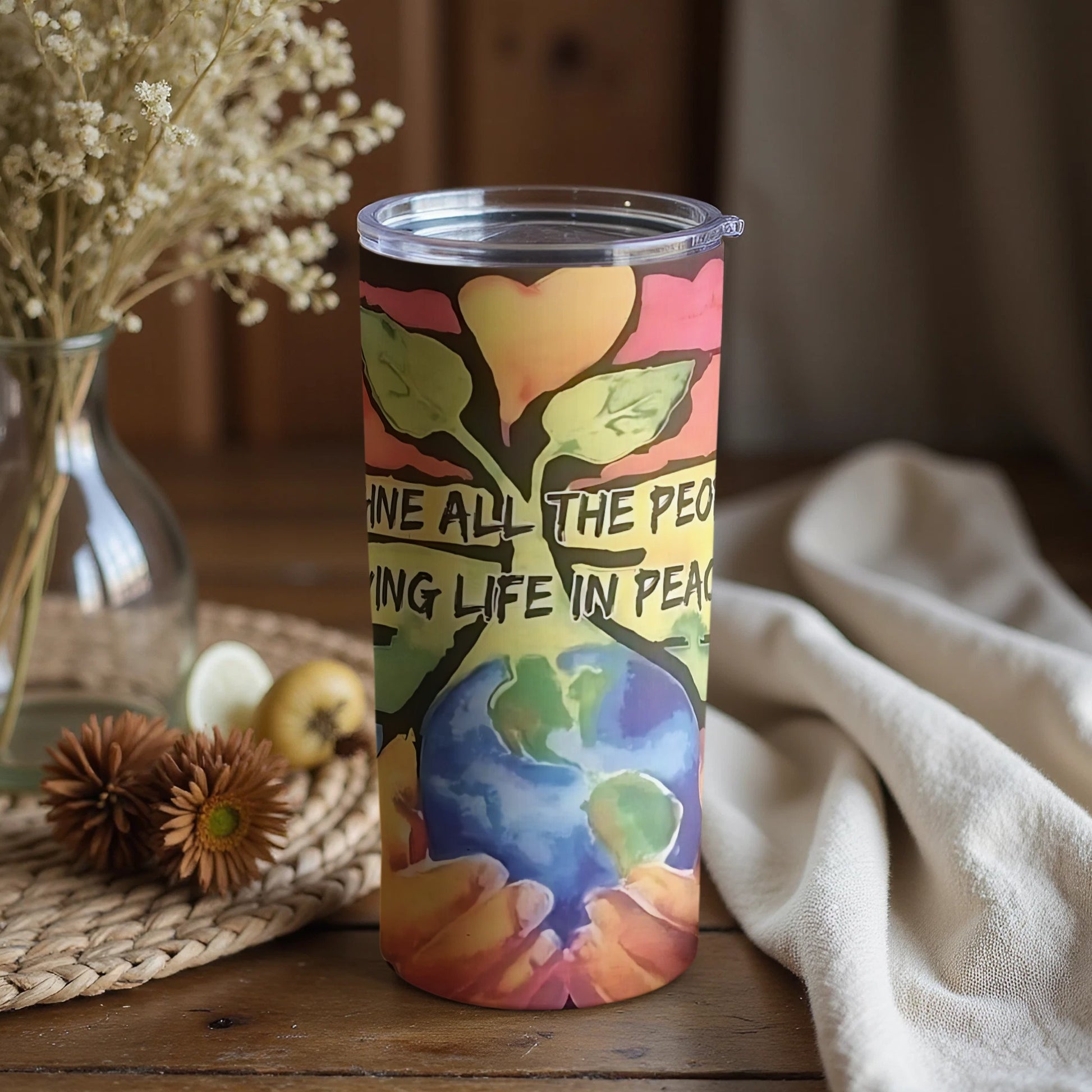 Shine All The People Living Life In Peace Tumbler