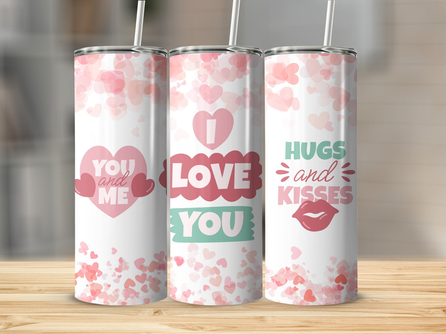 Romantic Hearts and Quotes Double-walled Tumbler
