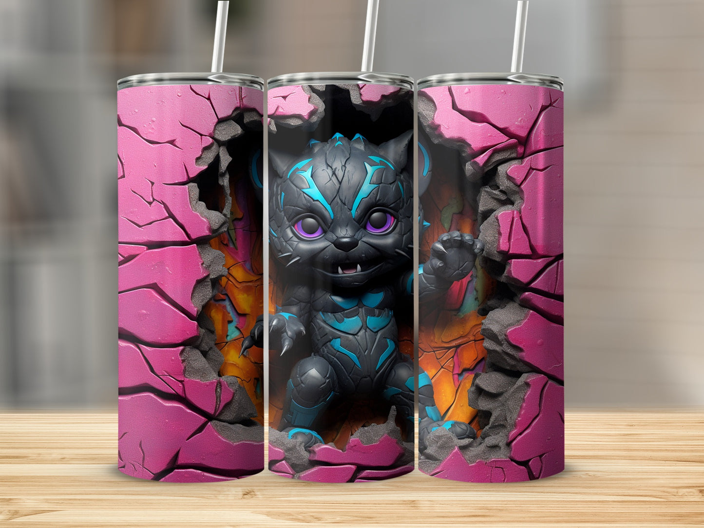 Vibrant Tumbler with Bold Digital Art Design