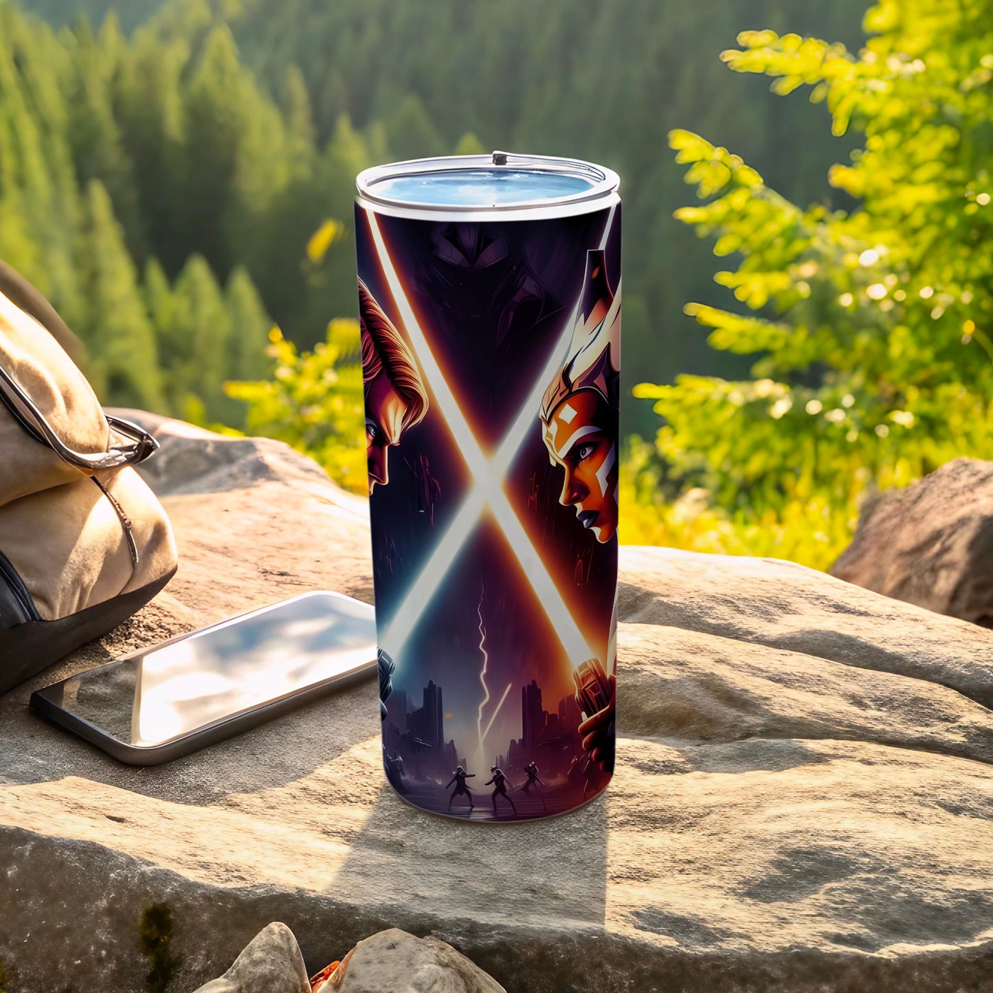 Ahsoka Vader Lightsaber Clash SciFi Tumbler product type