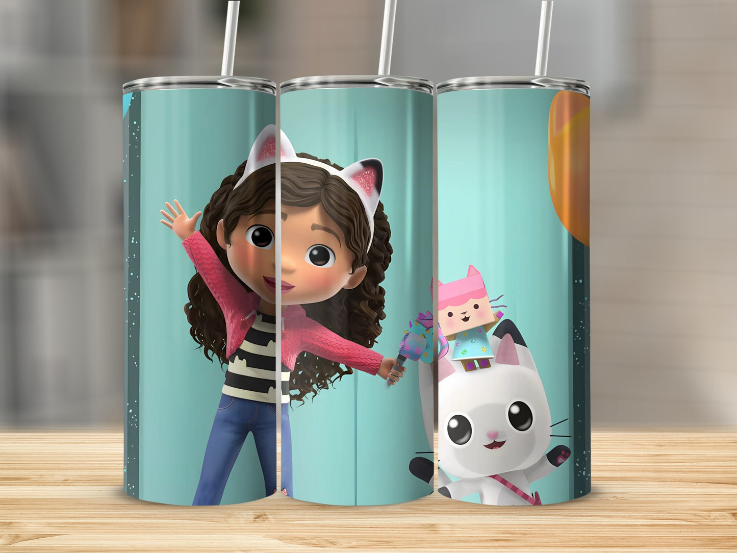 Cute Cartoon Girl and Cat Design Tumbler Cup